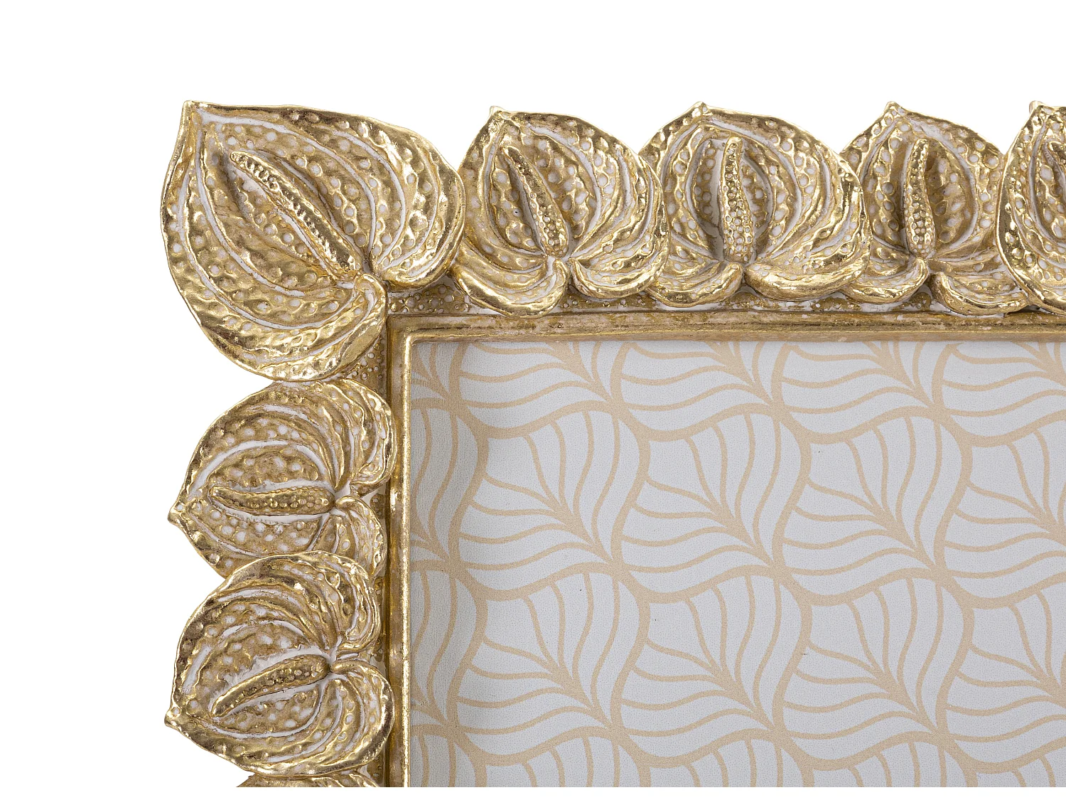 Cornice in resina dorata con fiori cm 26x2x31