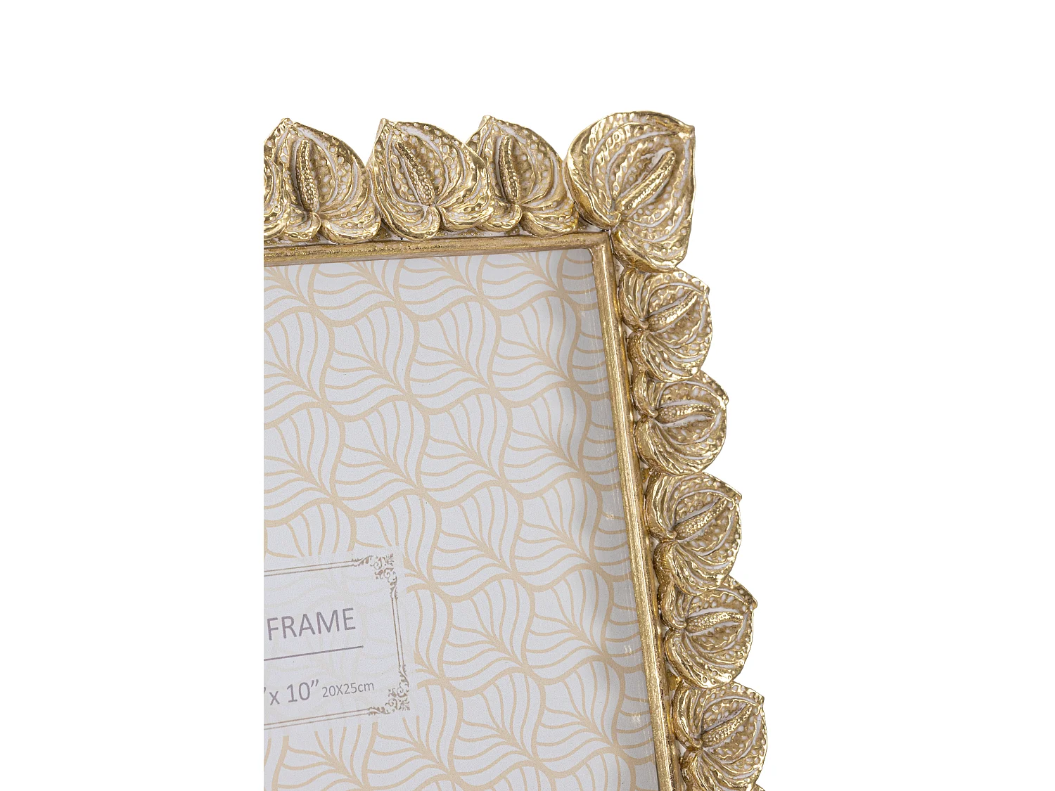 Cornice in resina dorata con fiori cm 26x2x31