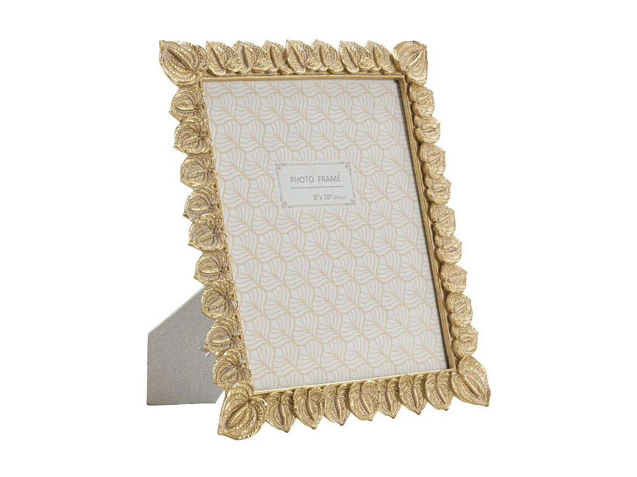 Cadre Photo Déco Pétale de Fleur "Anthurium" 20x25cm Or