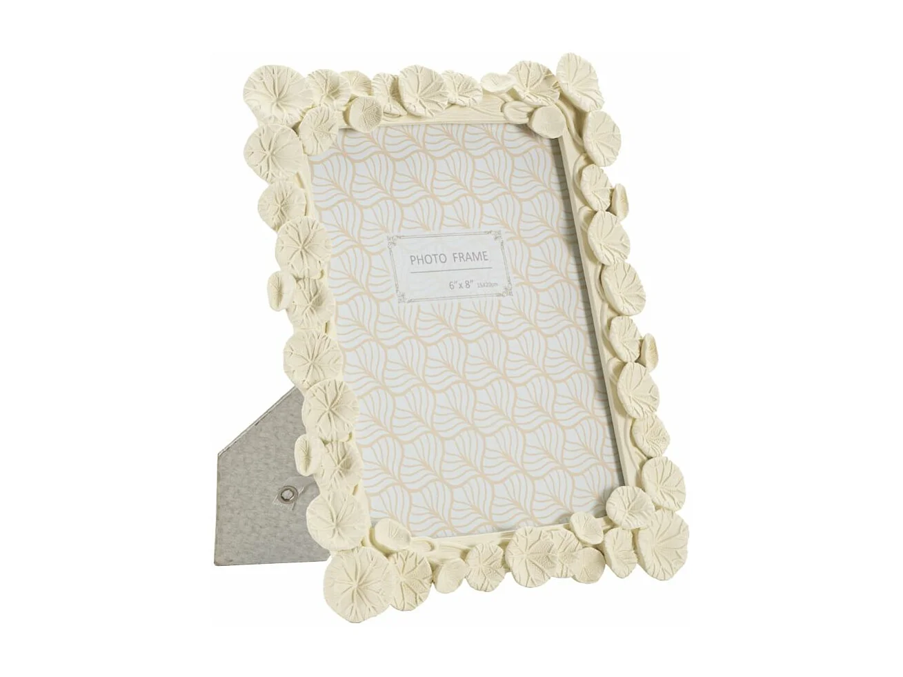 Cadre Photo Déco Fleurs "Lotus" 15x20cm Crème