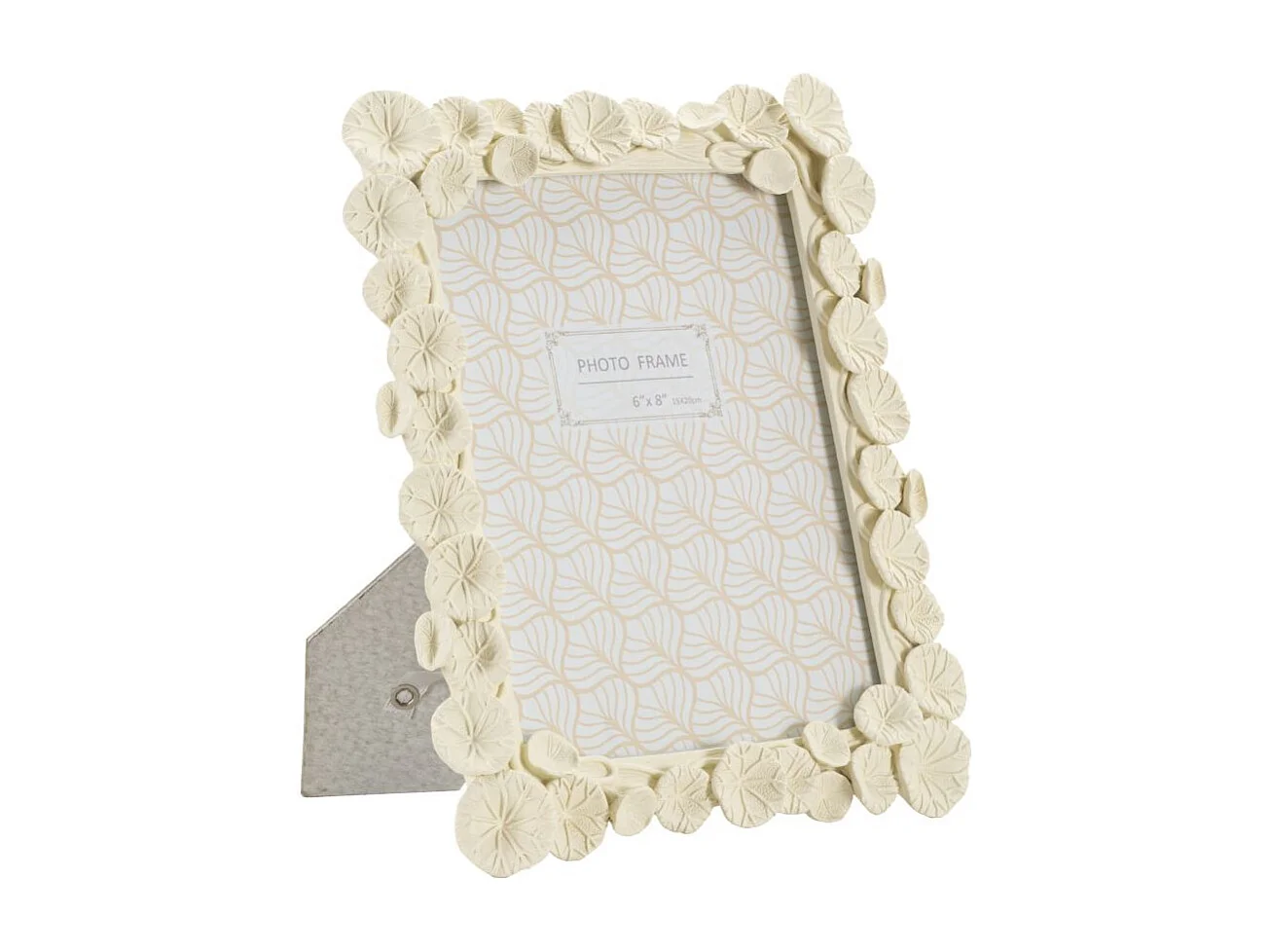 Cadre Photo Déco Fleurs "Lotus" 15x20cm Crème