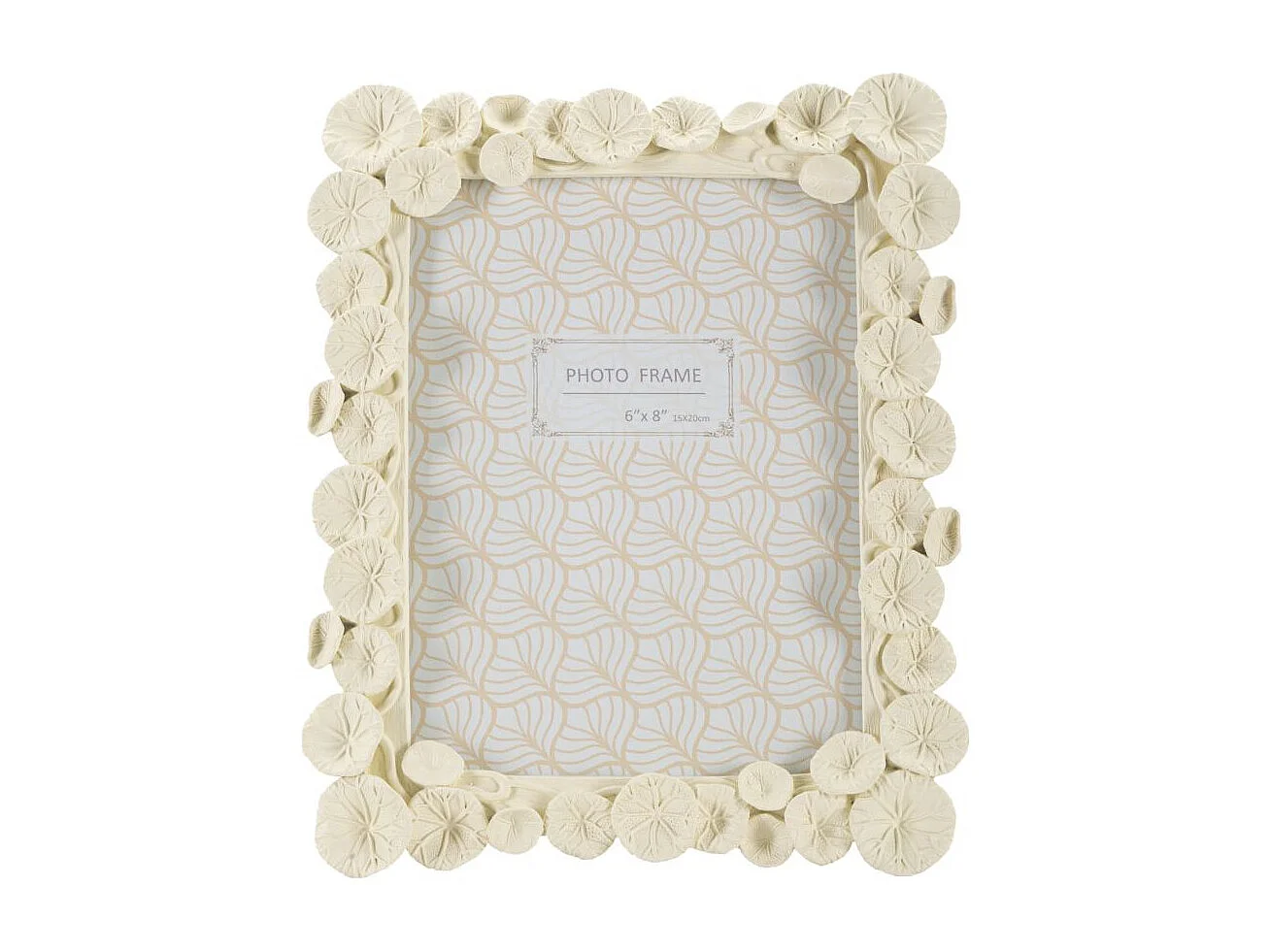 Cadre Photo Déco Fleurs "Lotus" 15x20cm Crème