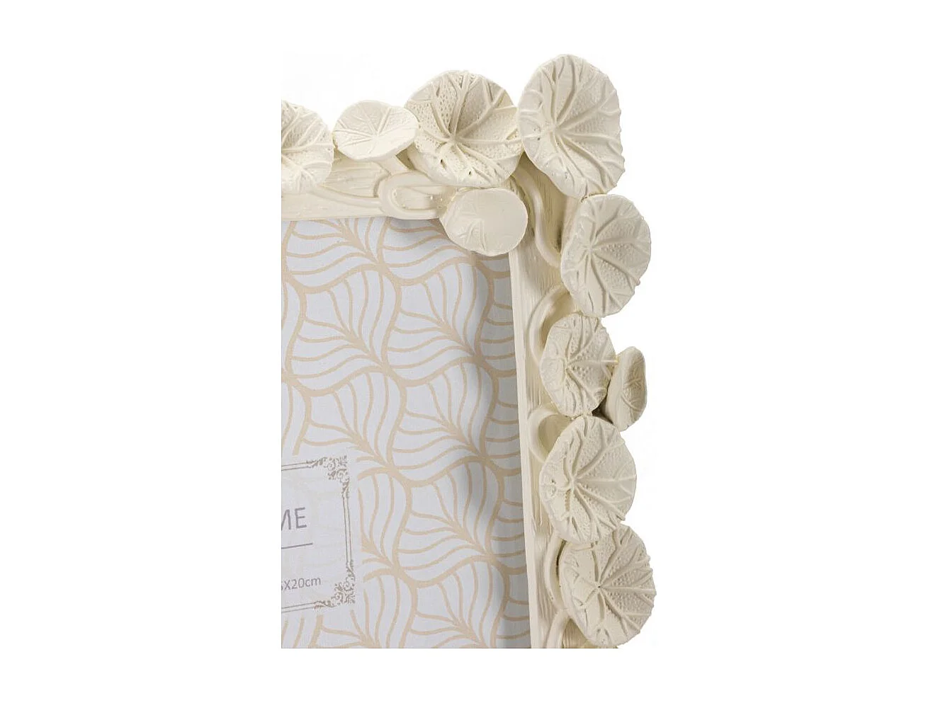 Cadre Photo Déco Fleurs "Lotus" 15x20cm Crème