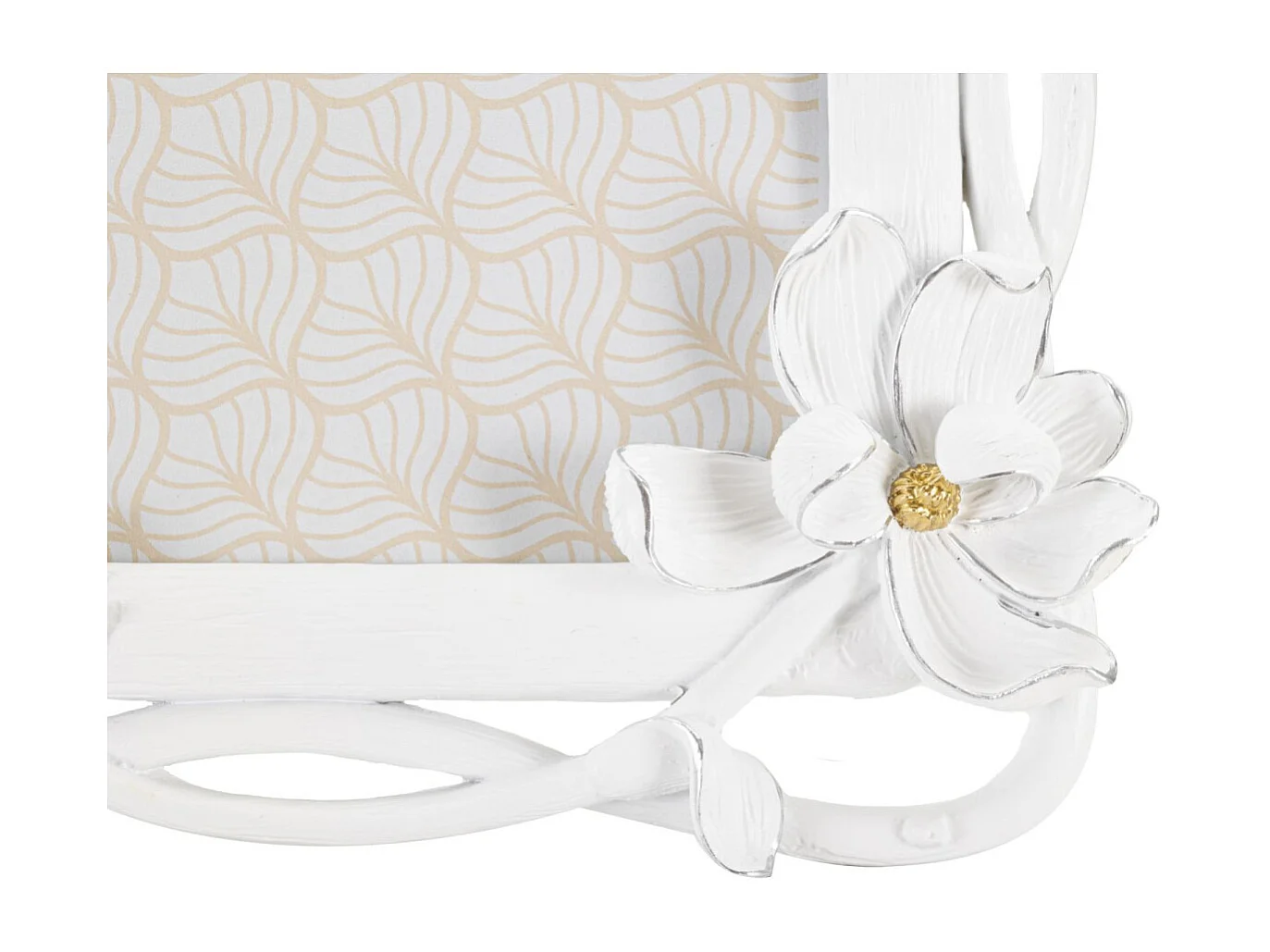 Cadre Photo Déco Fleurs "Magnolia" 15x20cm Blanc