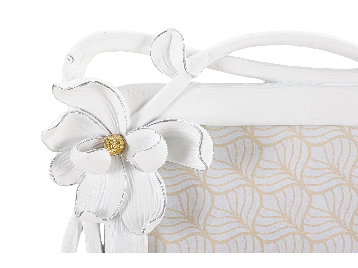 Cornice in resina bianca con fiori cm 29,3x3x33,5