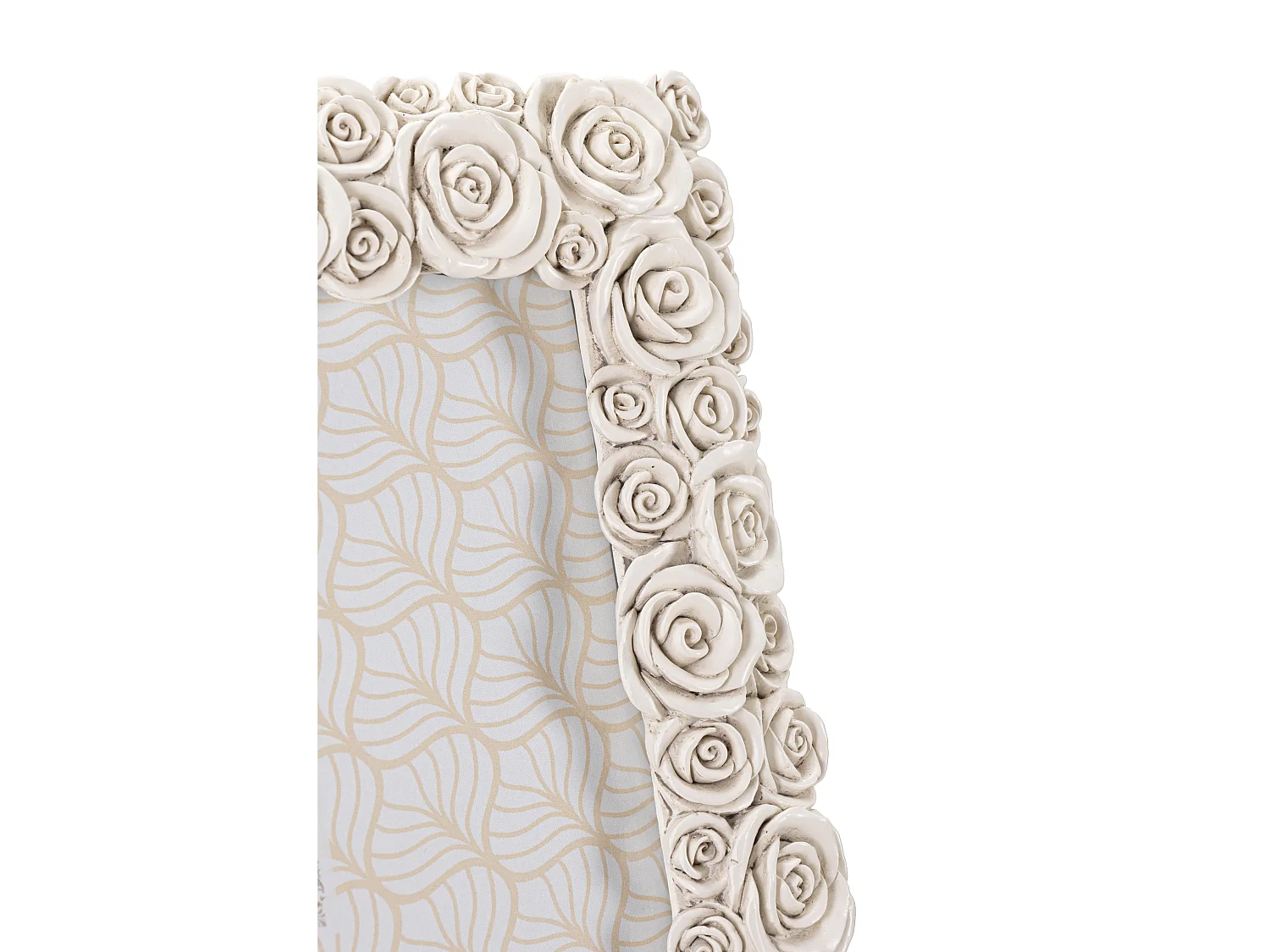 Cornice in resina beige con roselline cm 27x2,5x31,5