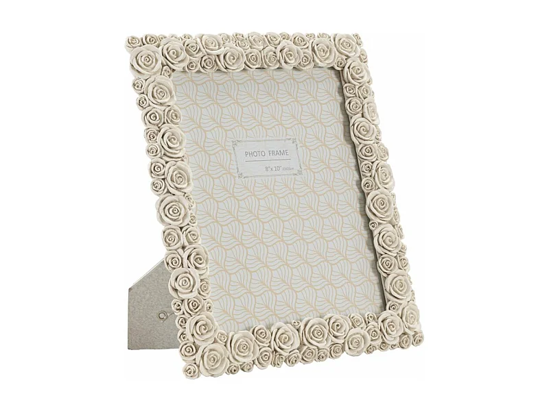 Cornice in resina beige con roselline cm 27x2,5x31,5