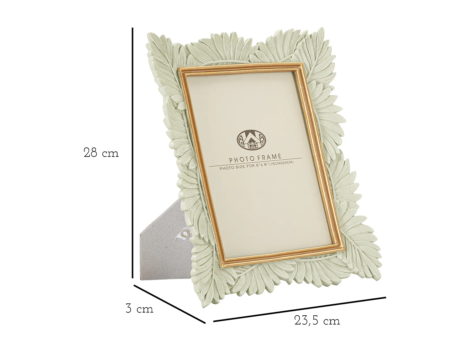 Cornice in resina beige e dorata cm 23,5x3x28