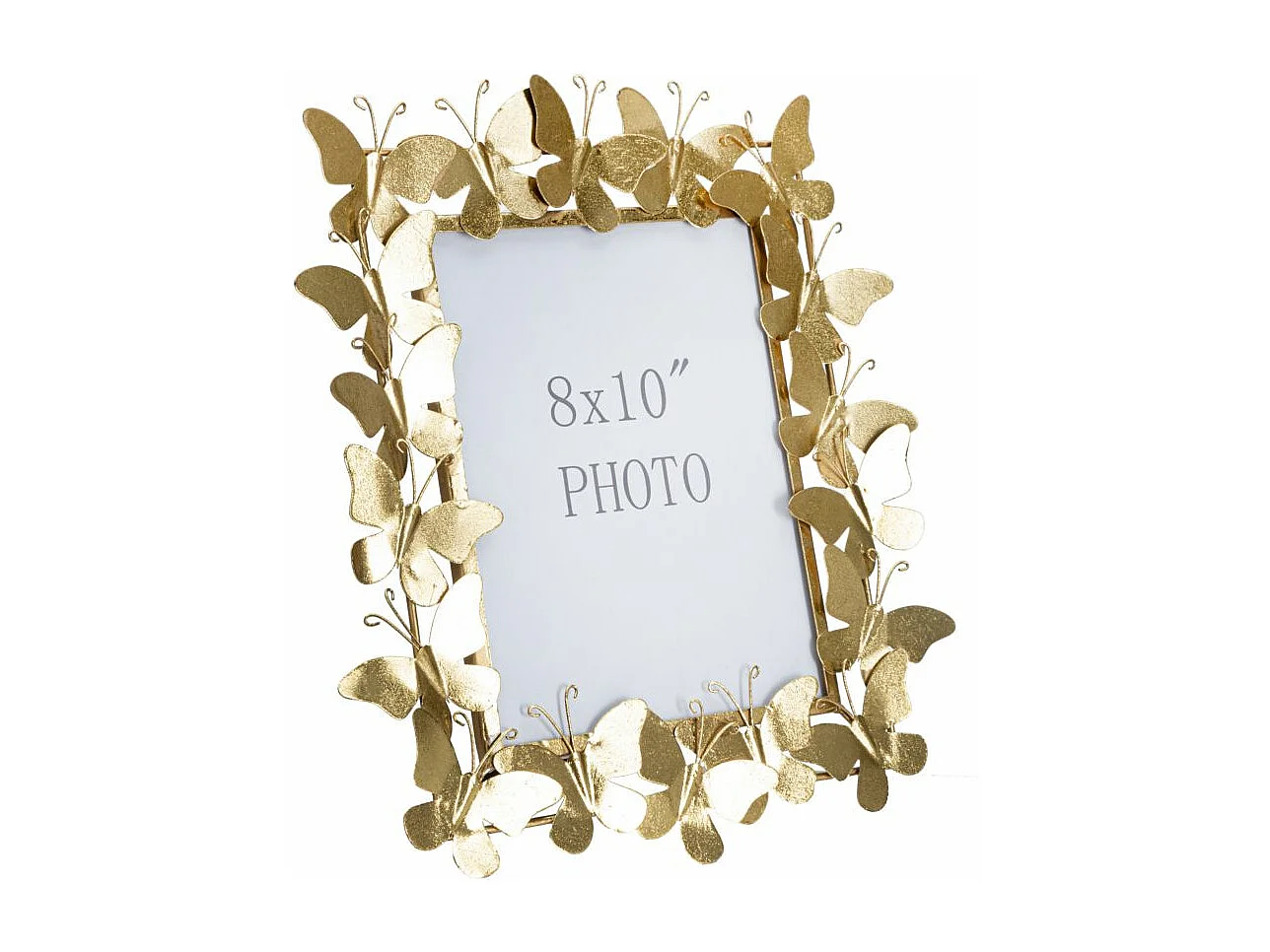 Cadre Photo Déco en Métal "Papillons" 20x25cm Or