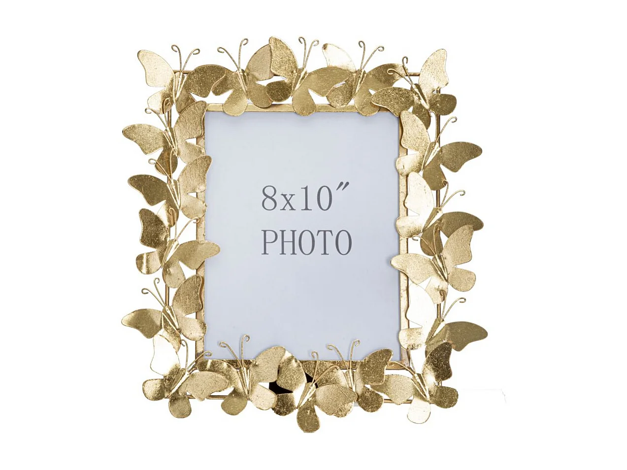 Cadre Photo Déco en Métal "Papillons" 20x25cm Or