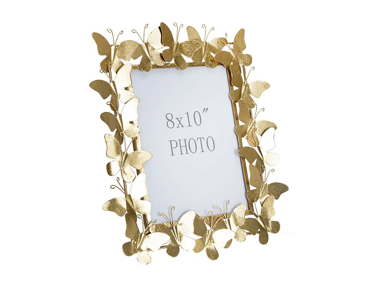 Cadre Photo Déco en Métal "Papillons" 20x25cm Or