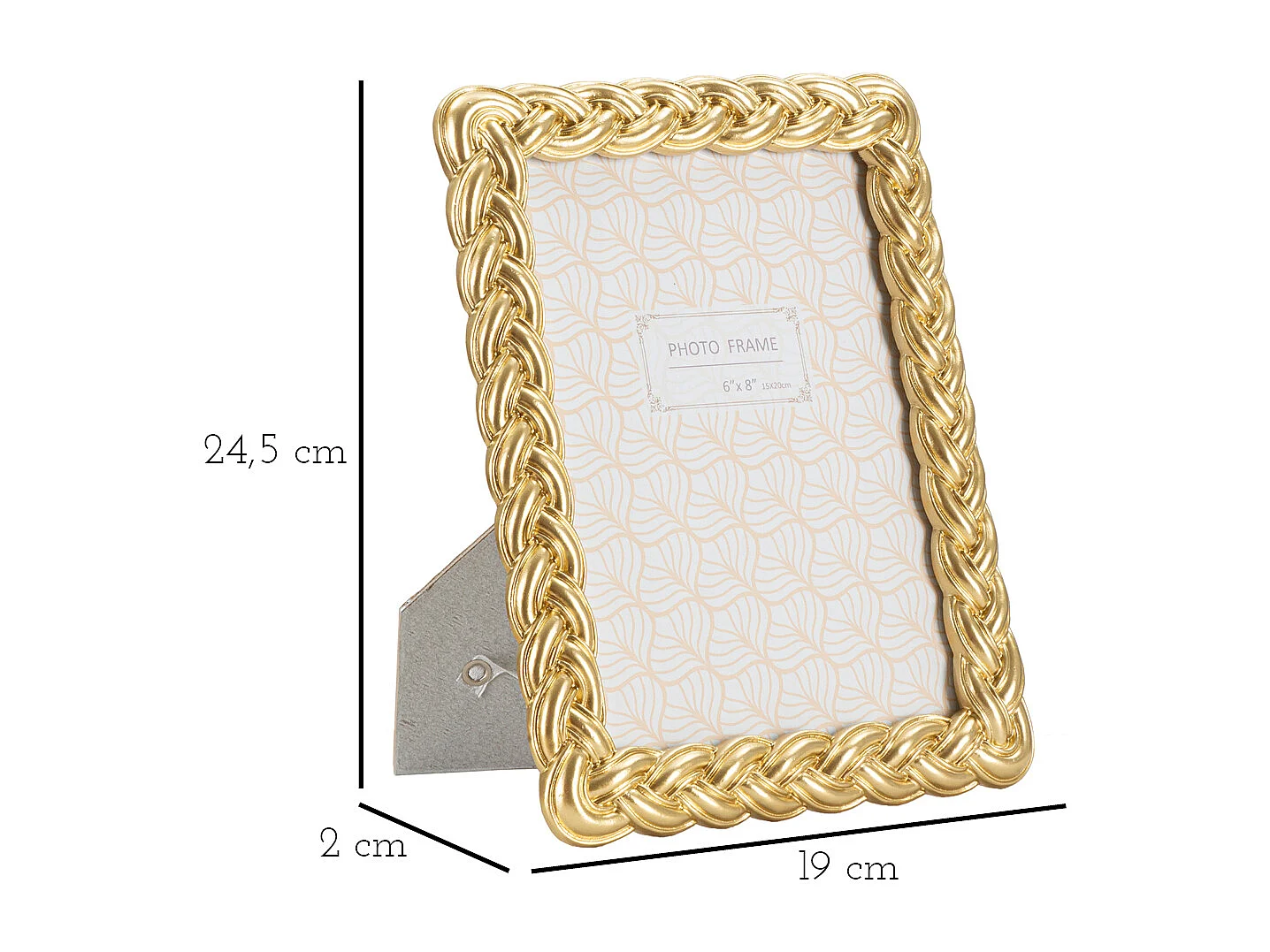 Cornice in resina dorata intrecciata cm 19x2x24,5