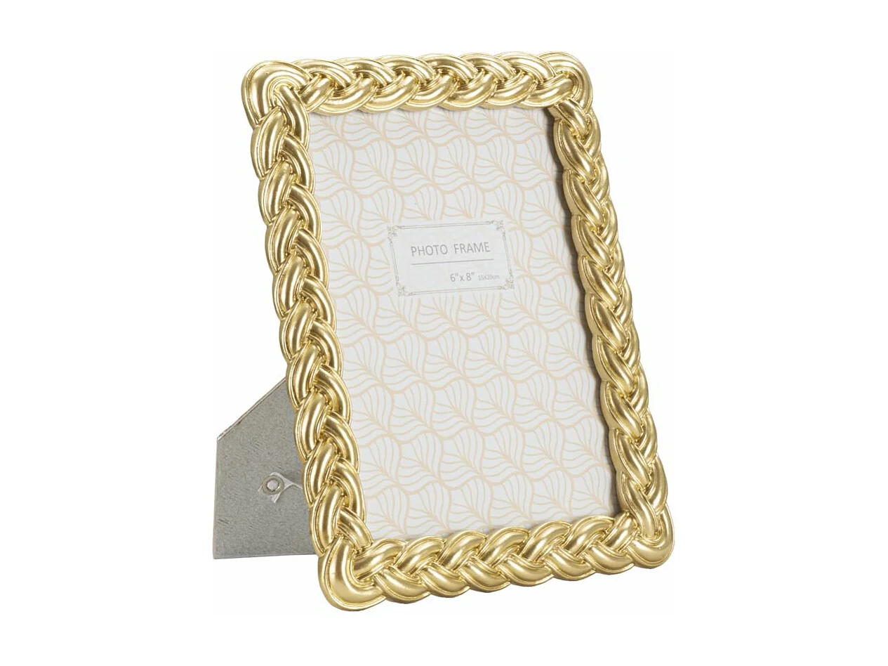 Cadre Photo Déco Tressé "Rope" 15x20cm Or