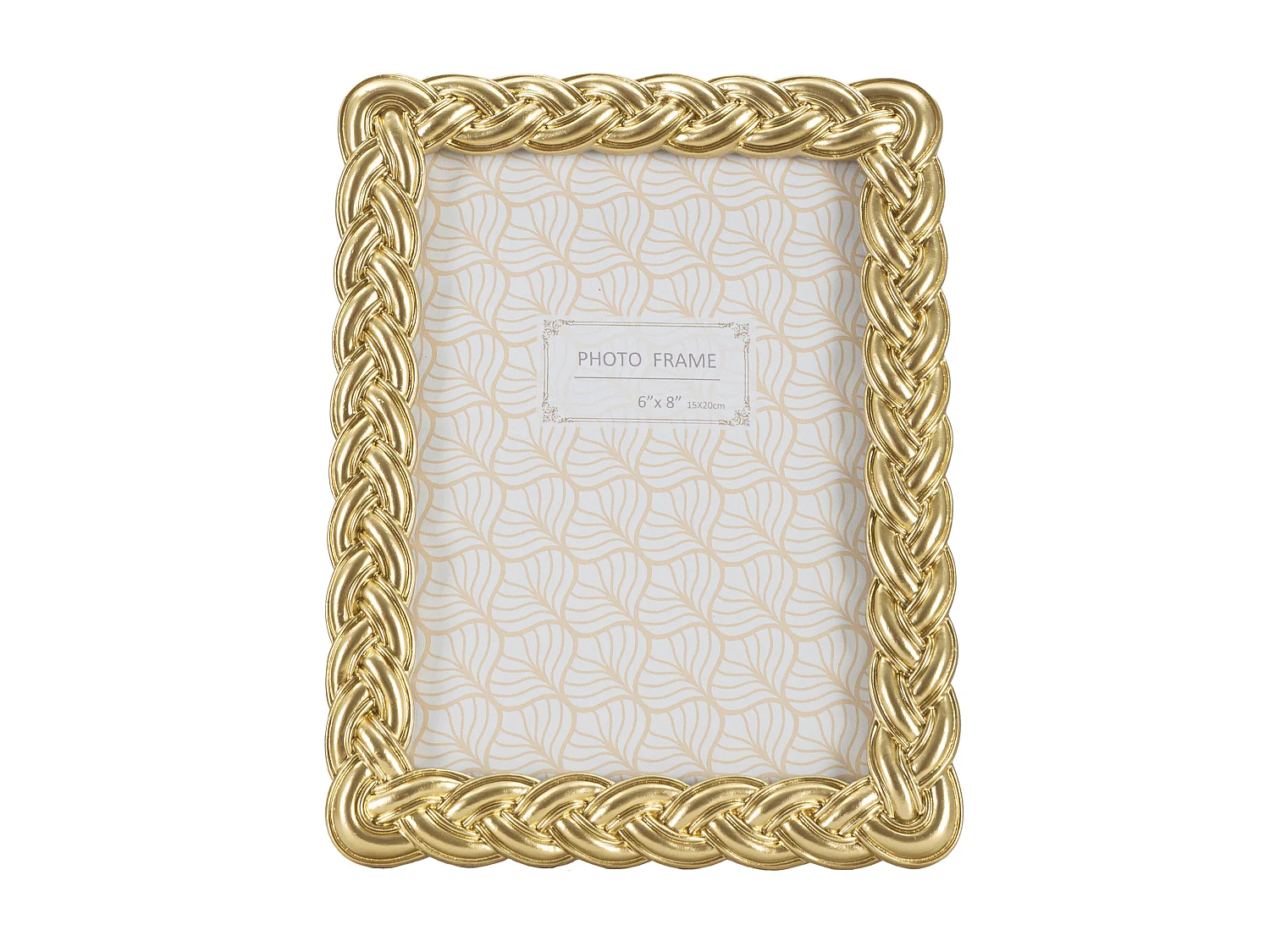 Cadre Photo Déco Tressé "Rope" 15x20cm Or