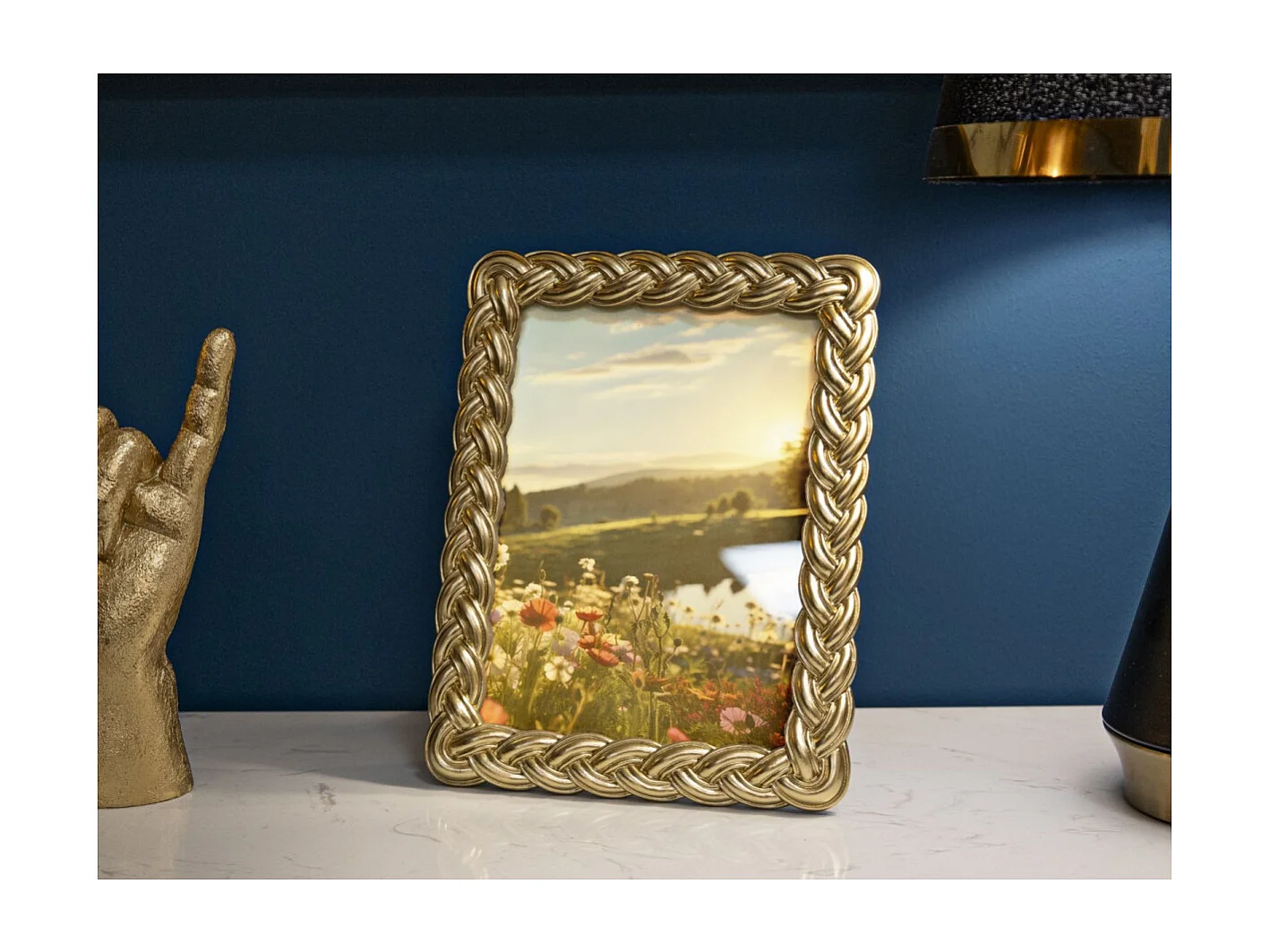 Cadre Photo Déco Treé "Rope" 15x20cm Or