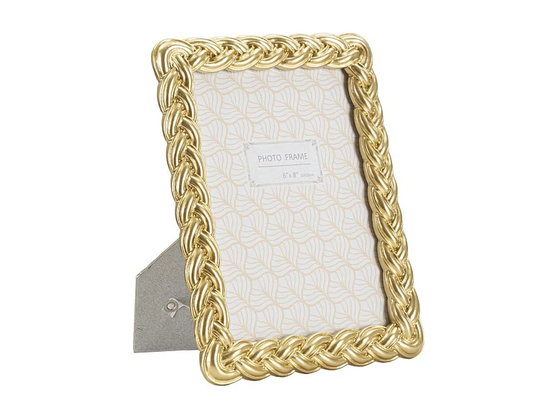 Cornice in resina dorata intrecciata cm 19x2x24,5