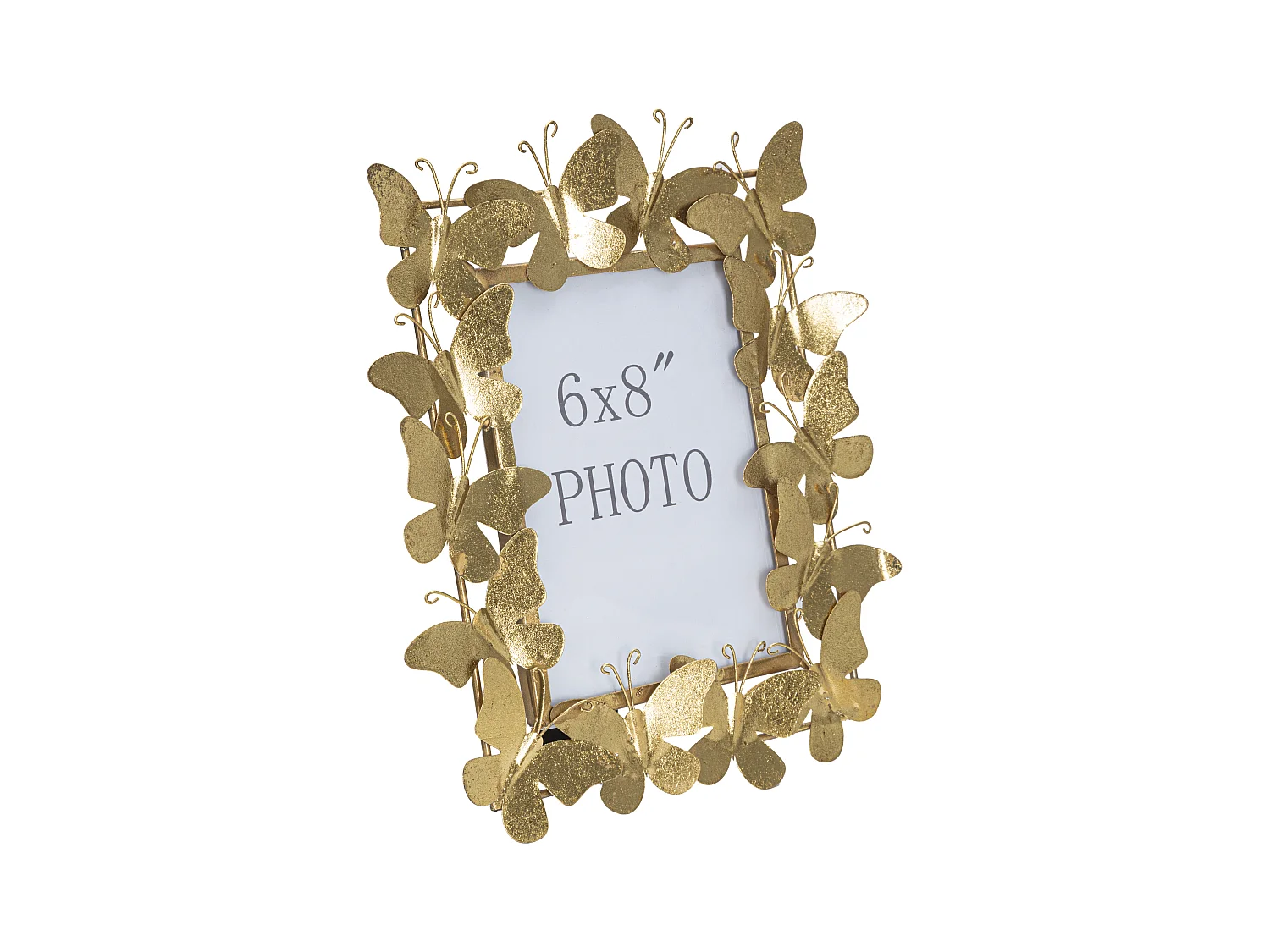 Cadre photo Butterfly Glam en métal doré avec décor de papillons - 28 x 11,5 x 30,5 cm (mesure interne : 15 x 20 cm)