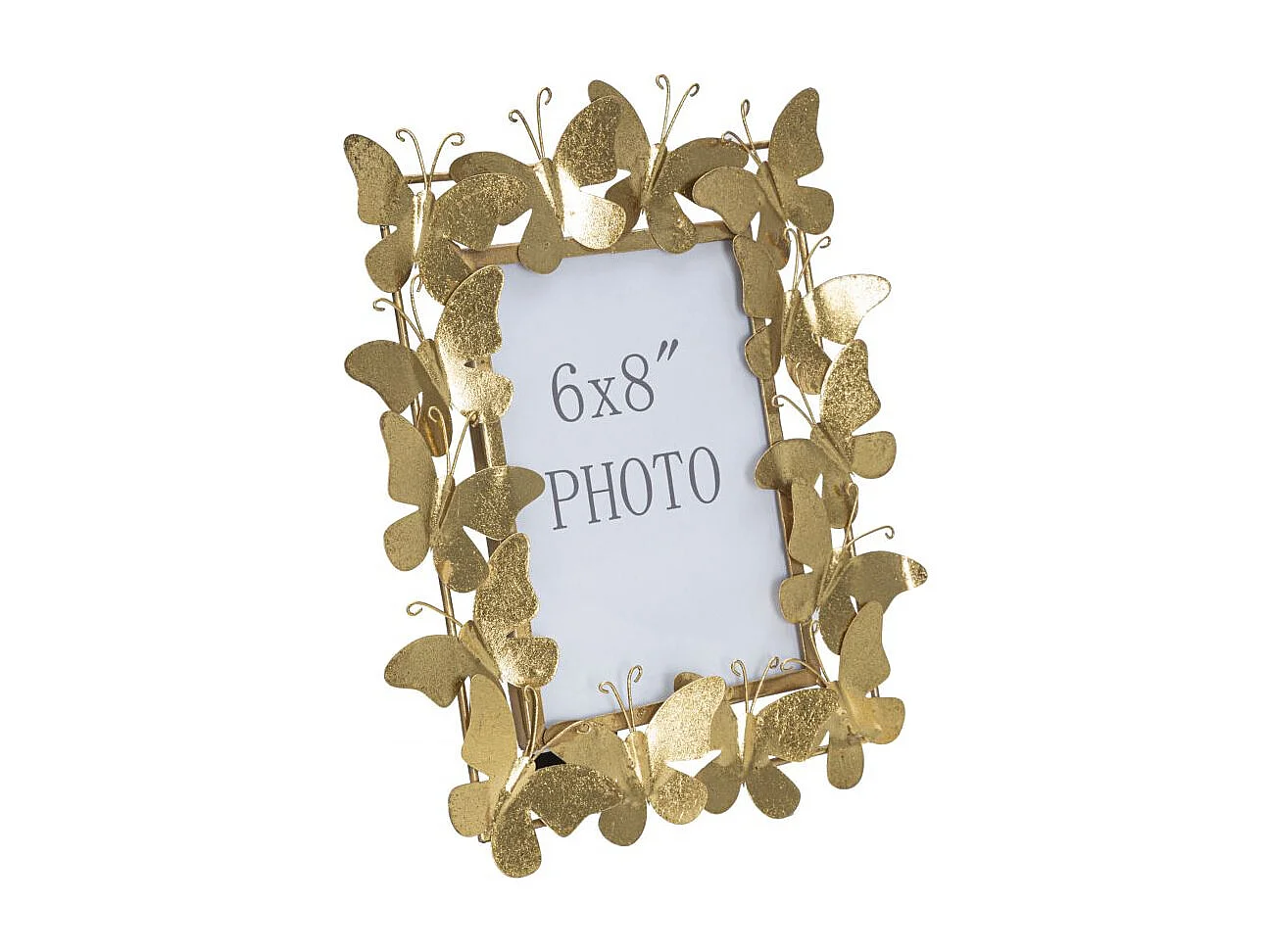 Cadre Photo Déco en Métal "Papillons" 15x20cm Or