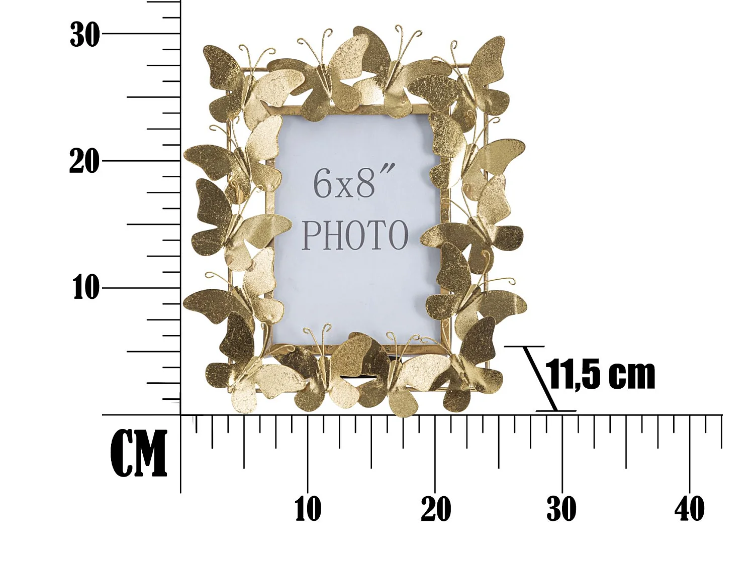 Bilderrahmen aus Metall goldfarben 28x11,5x30,5 cm