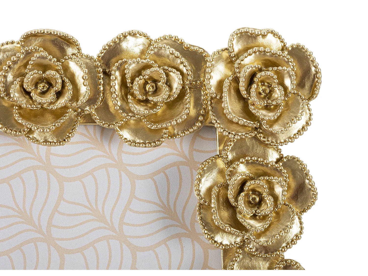 Cornice in resina dorata con roselline cm 21x2,5x25,5