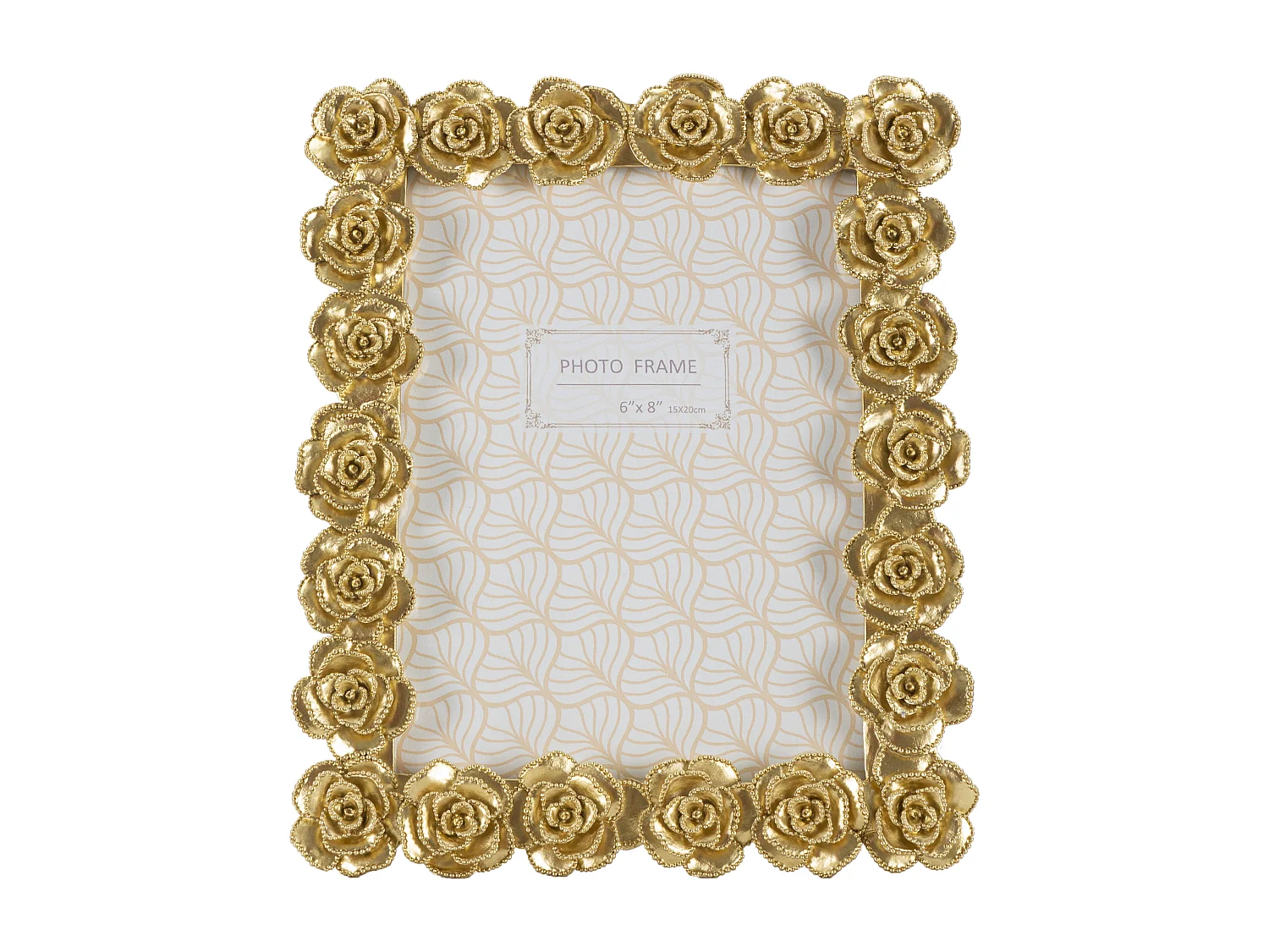 Cornice in resina dorata con roselline cm 21x2,5x25,5