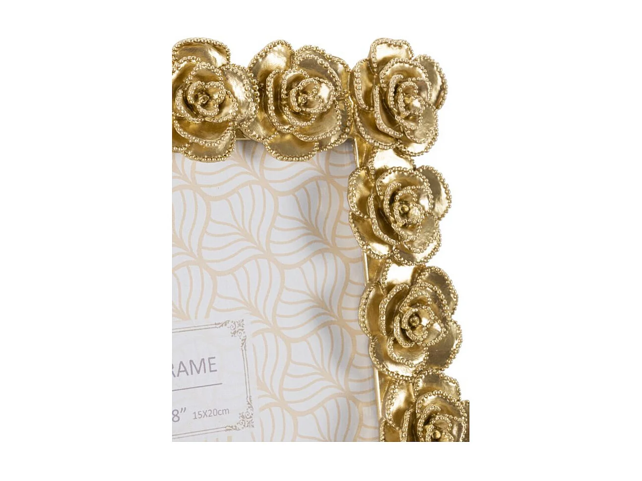 Cadre Photo Déco Roses "Rossen" 15x20cm Or