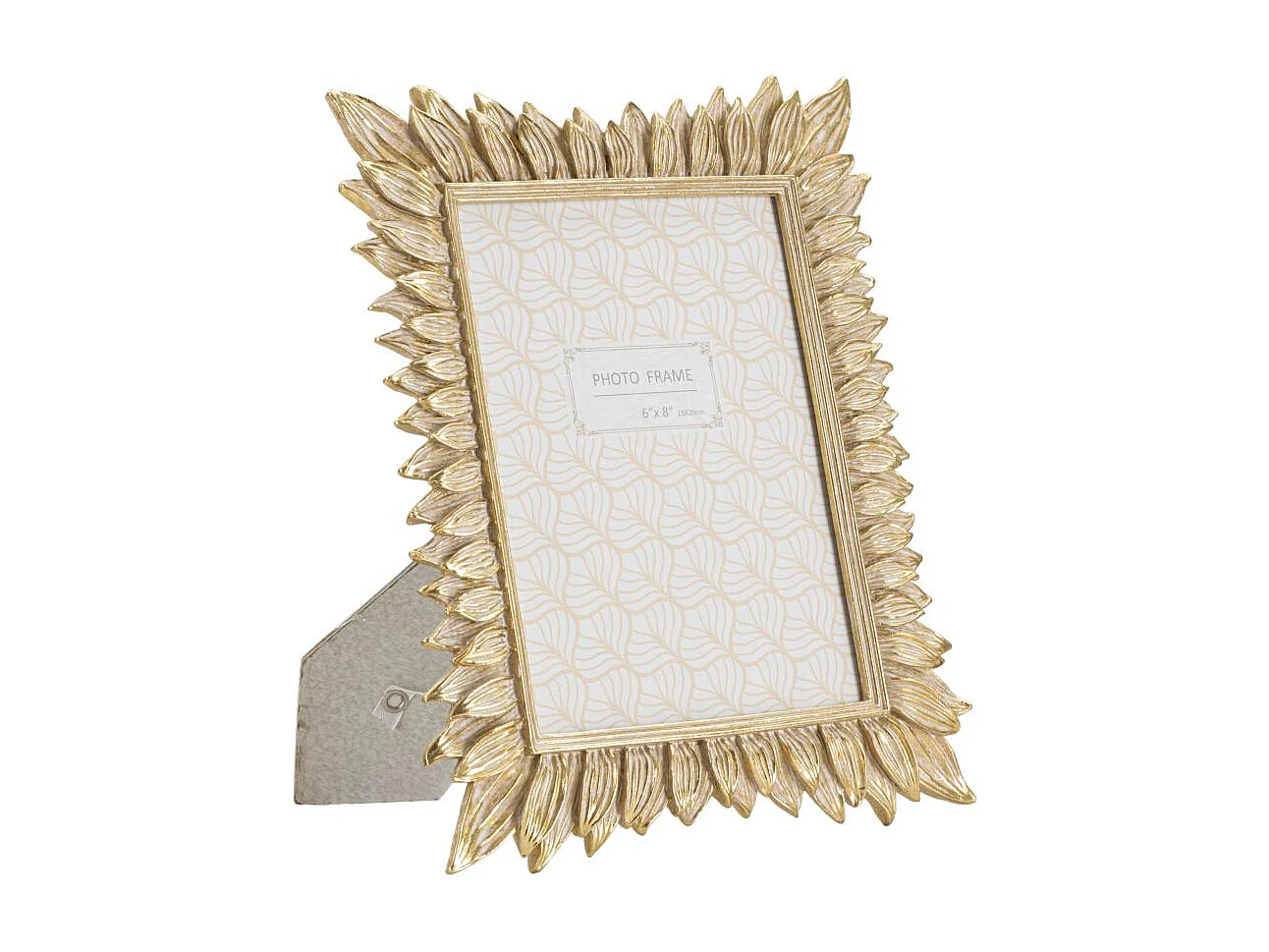 Cornice in resina dorata con petali cm 23x1,8x28