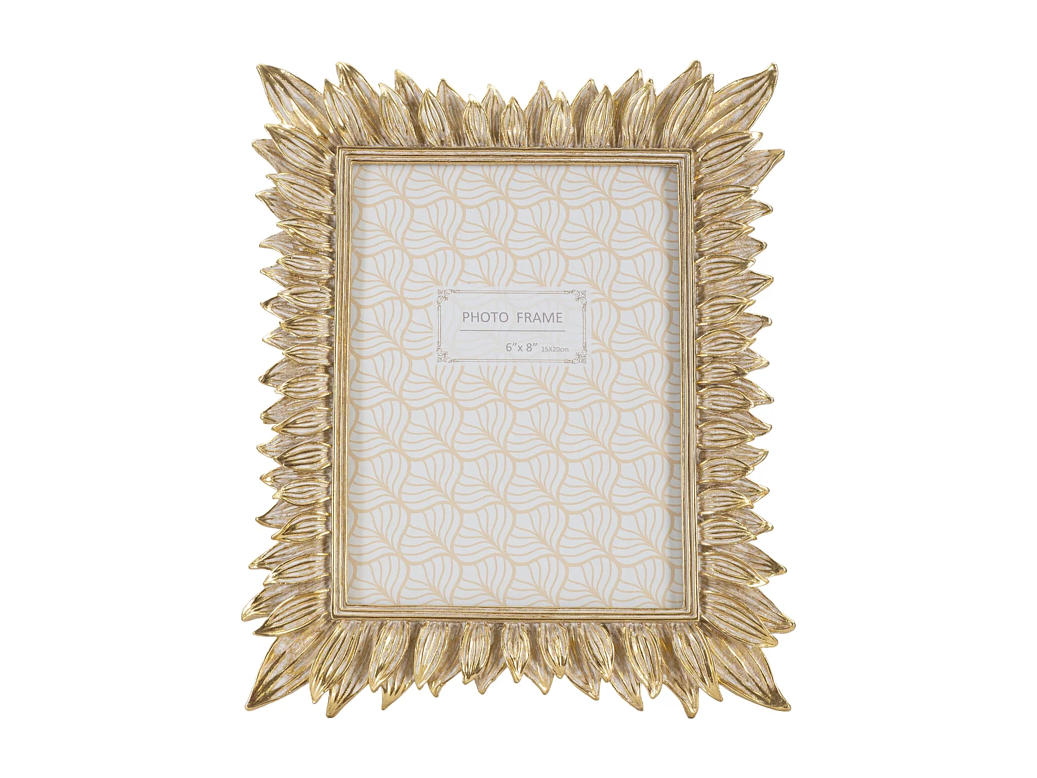 Cornice in resina dorata con petali cm 23x1,8x28