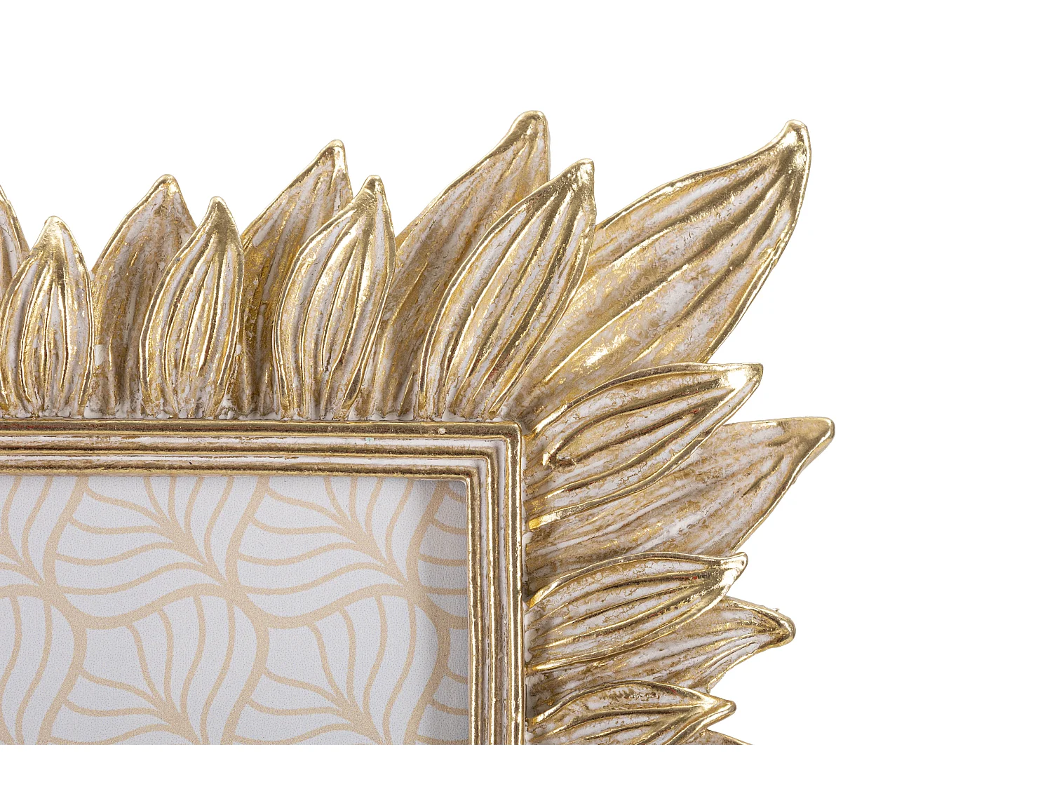 Cornice in resina dorata con petali cm 23x1,8x28