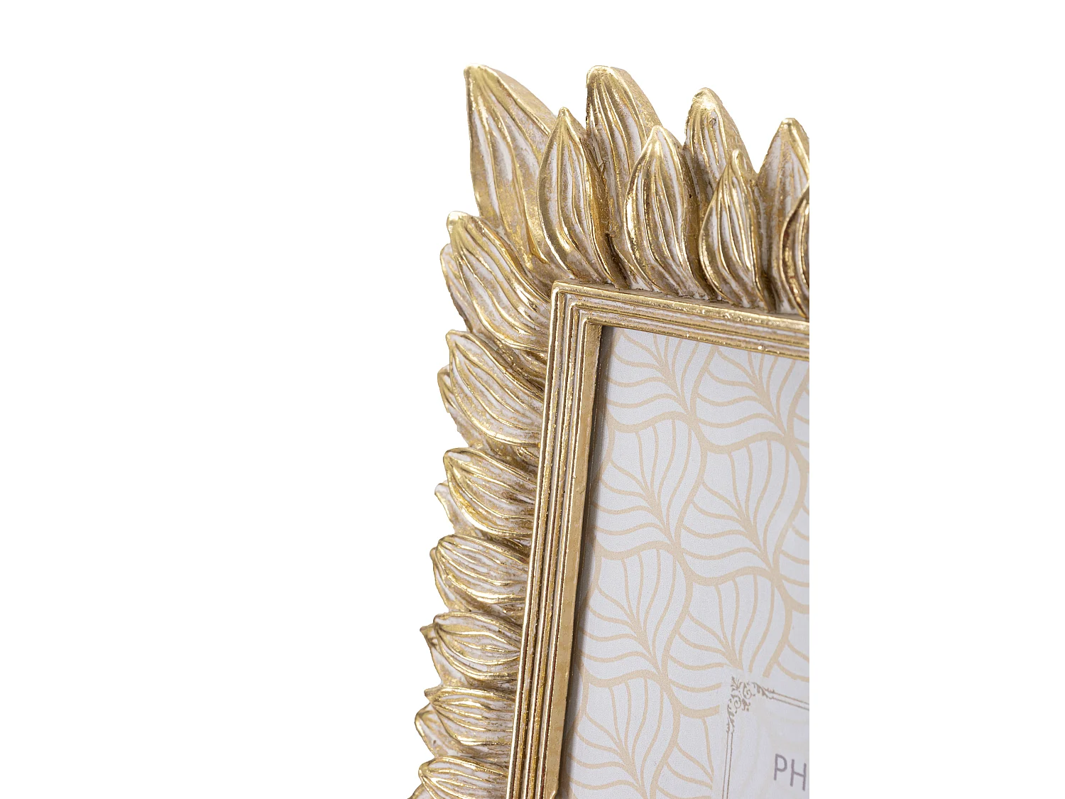 Cornice in resina dorata con petali cm 23x1,8x28