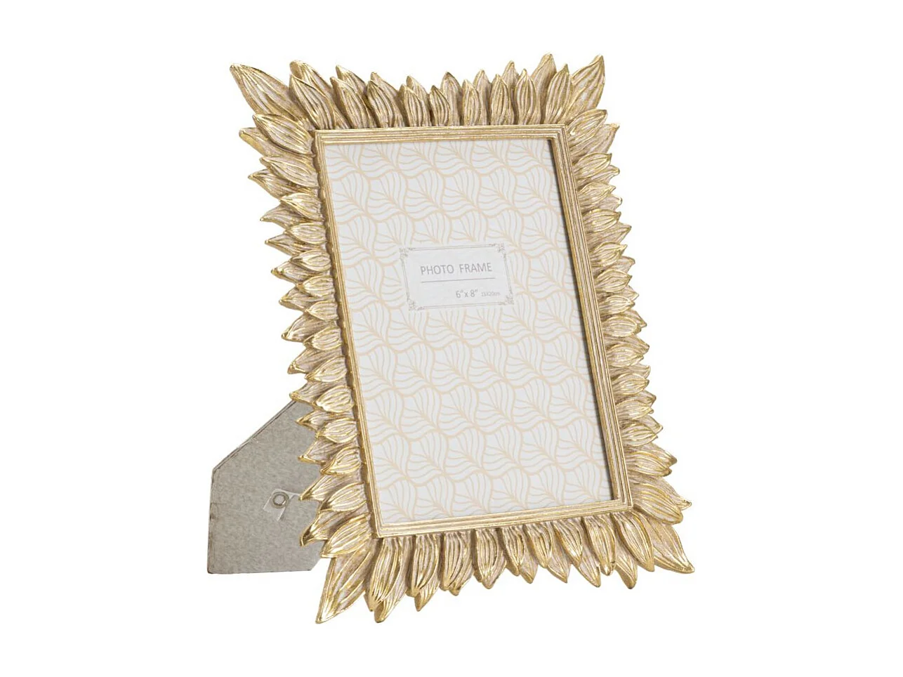 Cadre Photo Déco Pétale de Fleur "Mola" 15x20cm Or