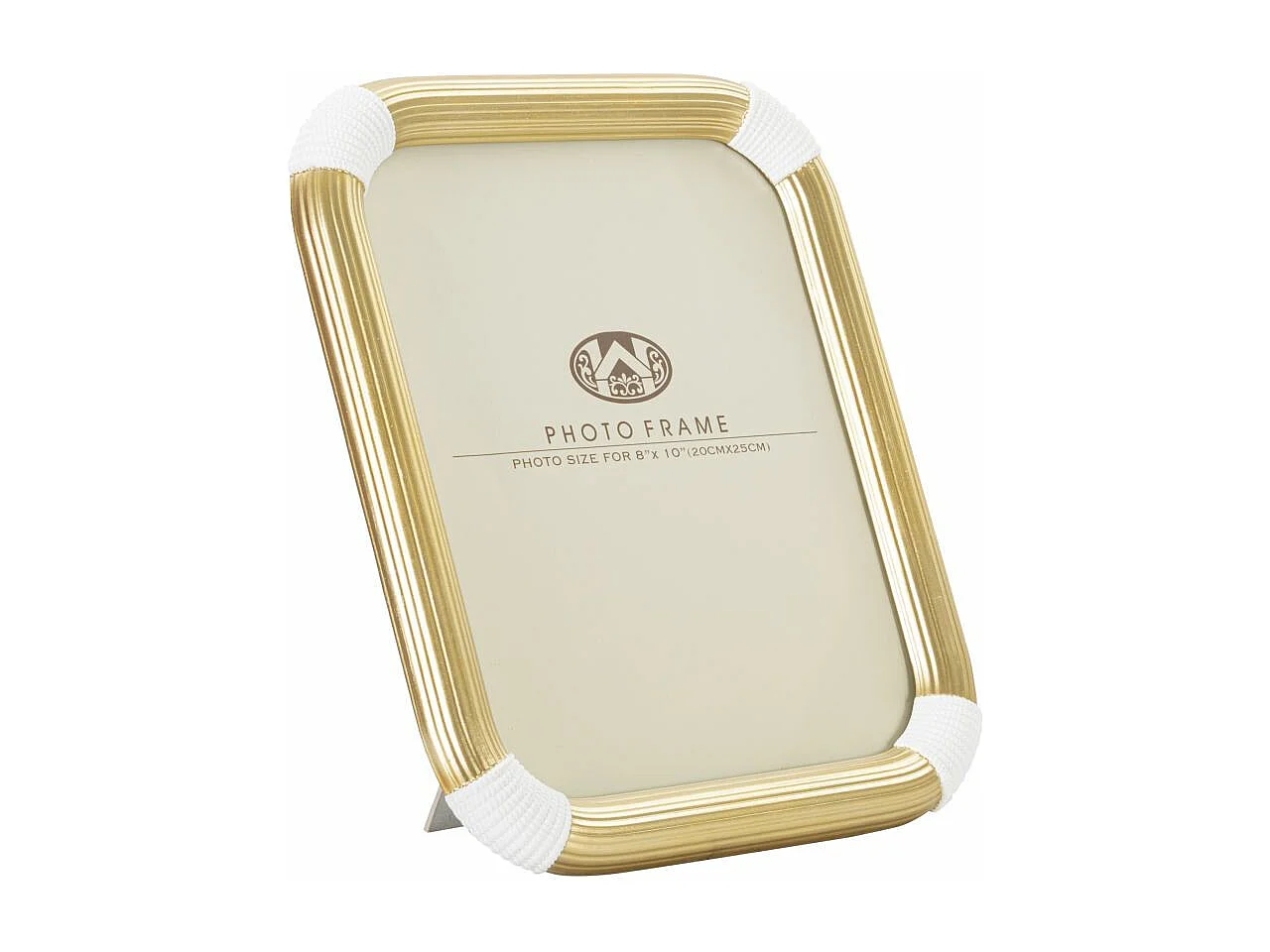 Cornice in resina dorata e bianca cm 25x2,6x30,2