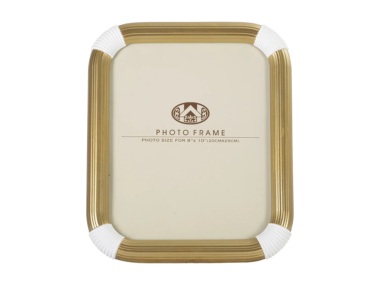 Cornice in resina dorata e bianca cm 25x2,6x30,2