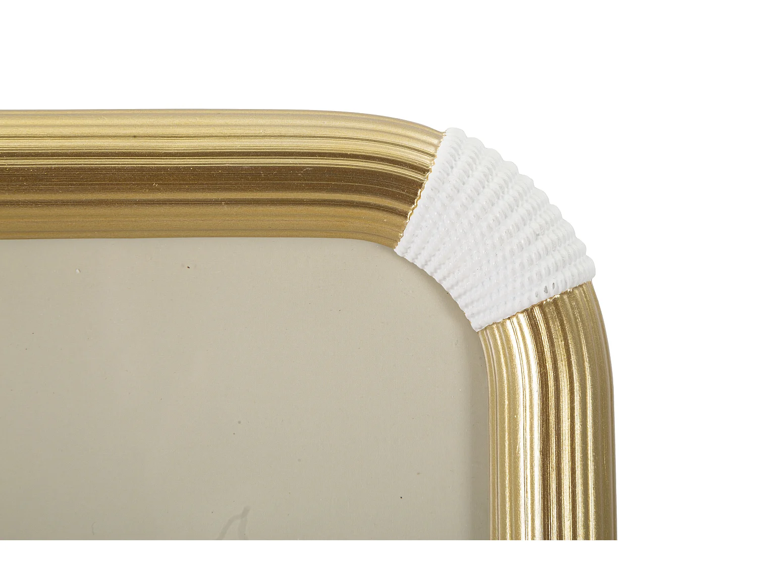 Cornice in resina dorata e bianca cm 25x2,6x30,2