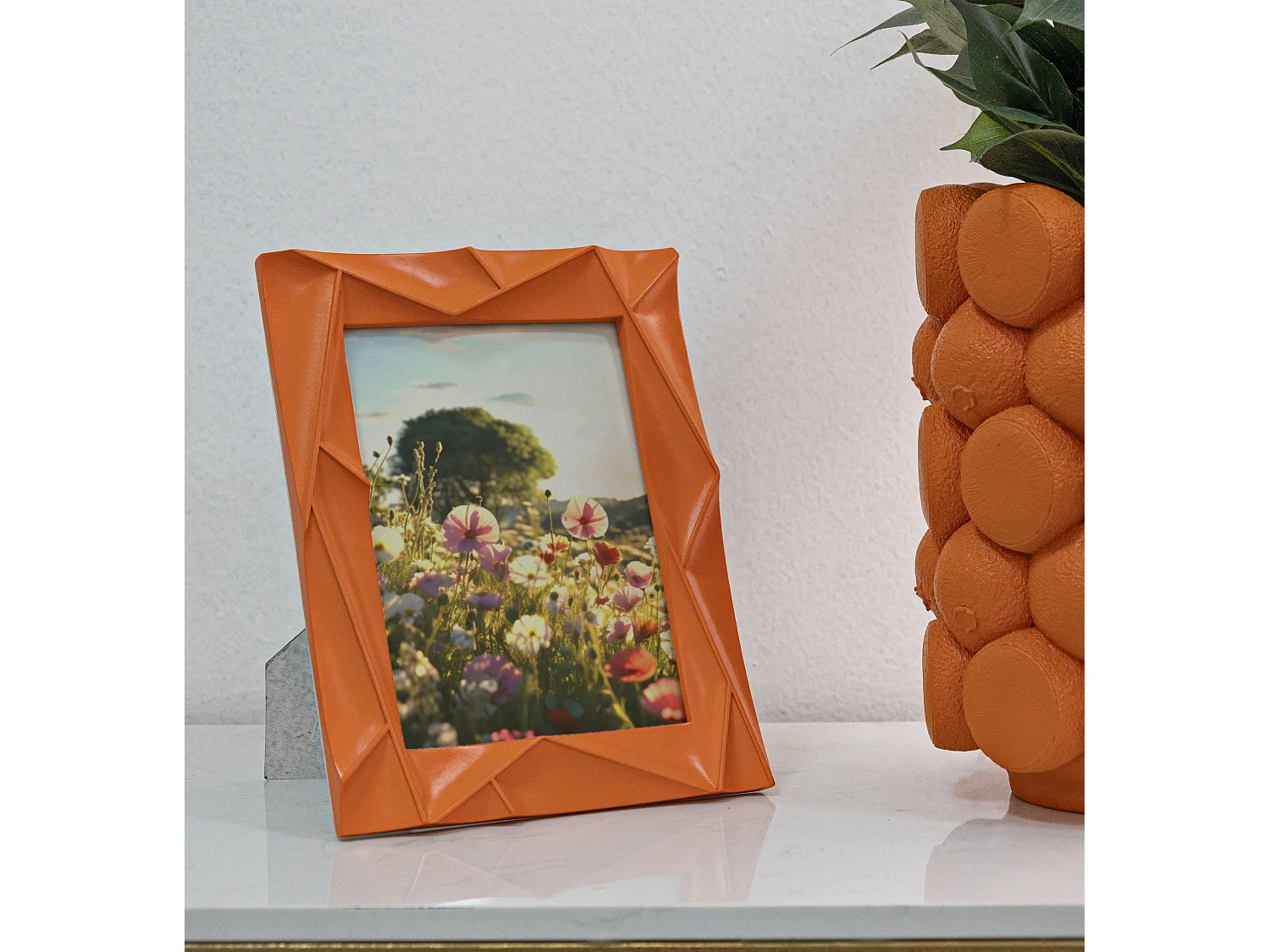 Cadre Photo Déco en Résine "Orangy" 15x20cm Orange