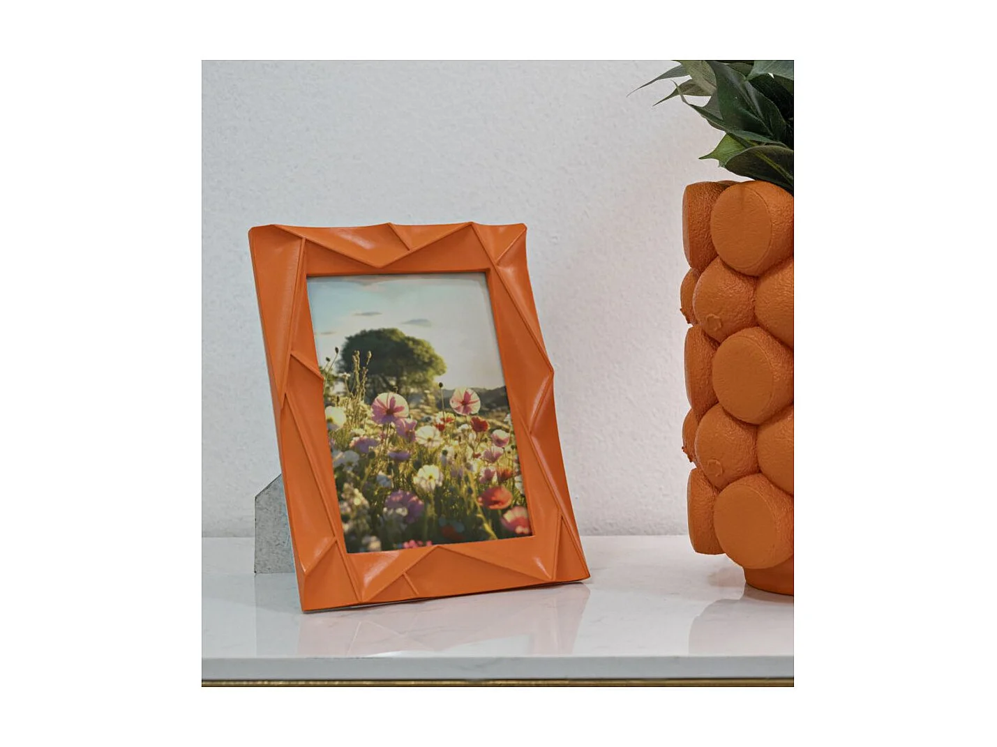 Cadre Photo Déco en Résine "Orangy" 15x20cm Orange