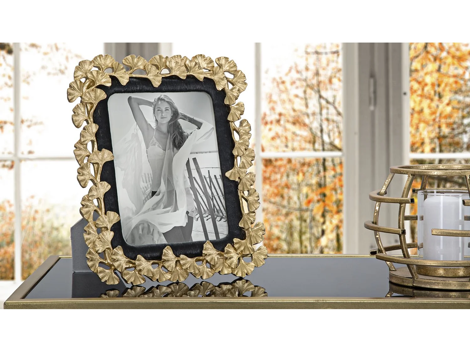 Cadre Photo Déco Floral "Glam Gink" 15x20cm Or