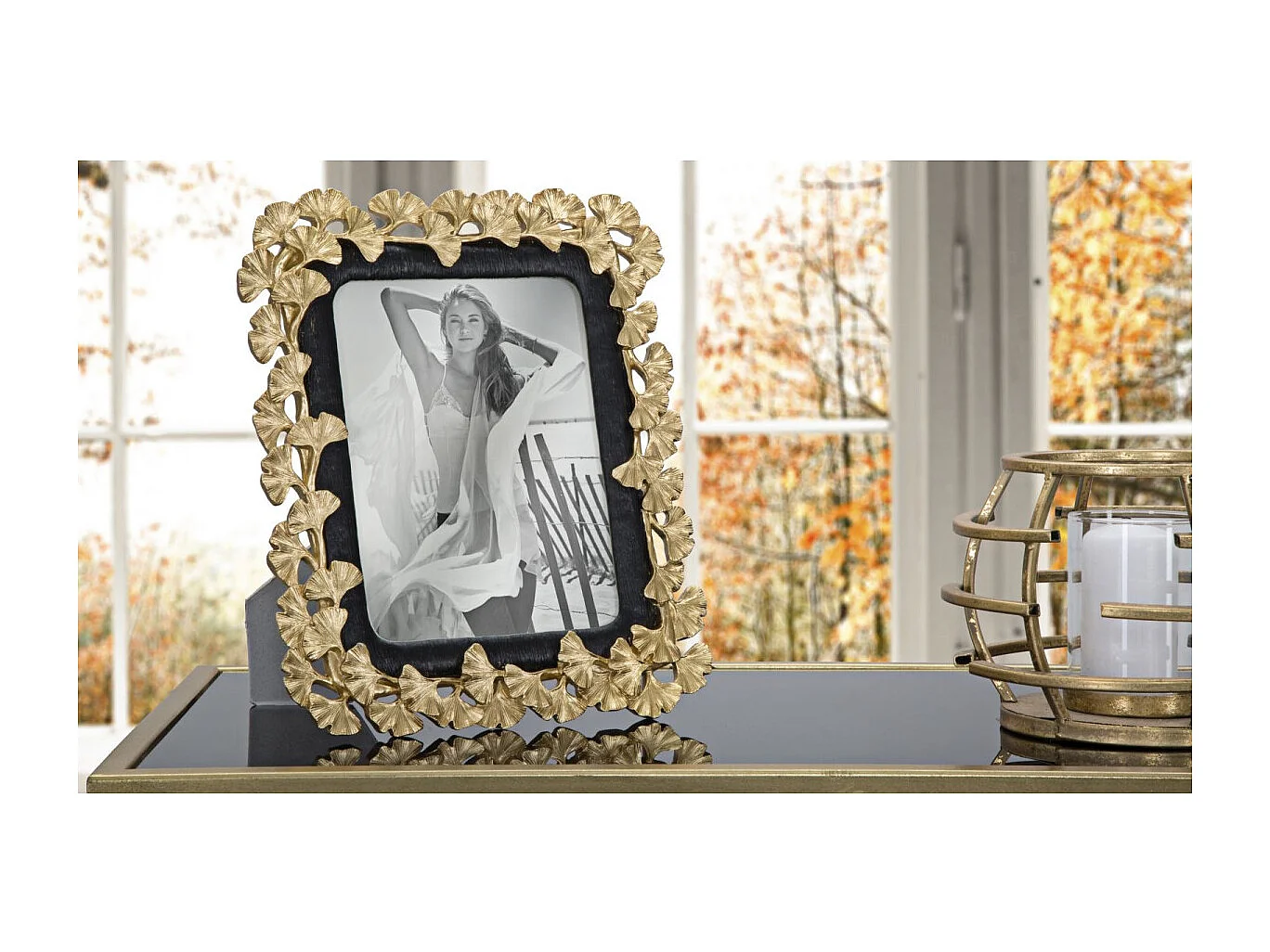 Cadre Photo Déco Floral "Glam Gink" 15x20cm Or