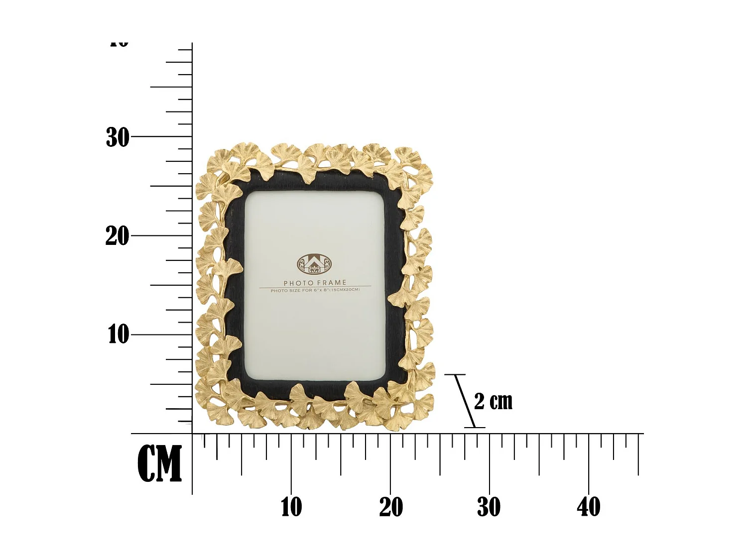 Cadre Photo Déco Floral "Glam Gink" 15x20cm Or