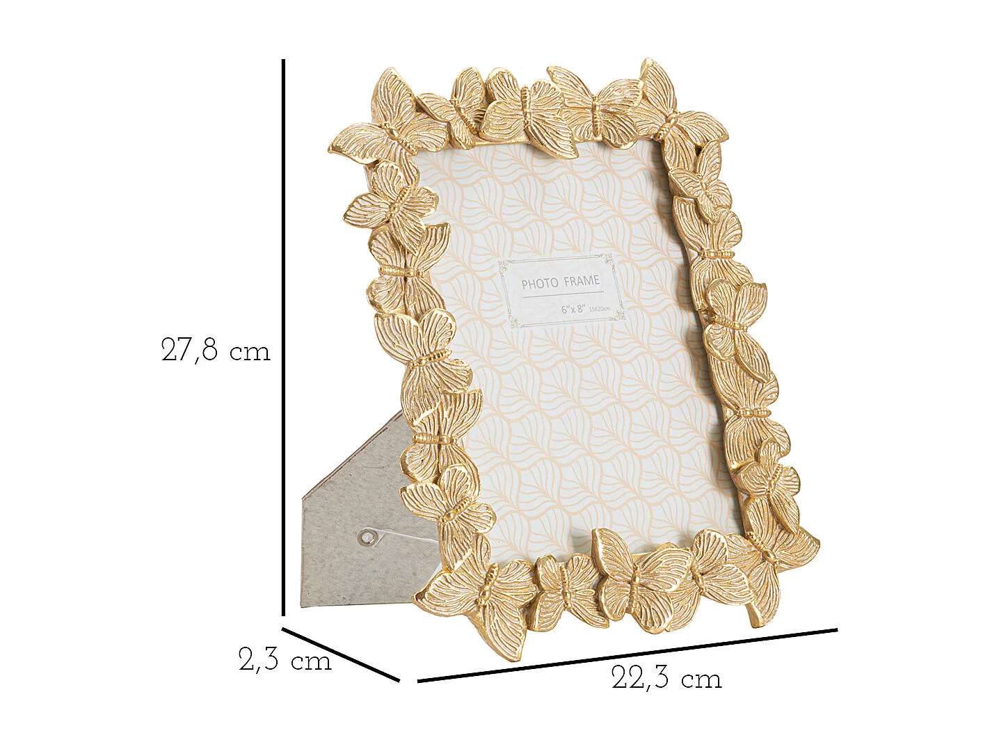 Cornice in resina dorata farfalle cm 22,3x2,3x27,8