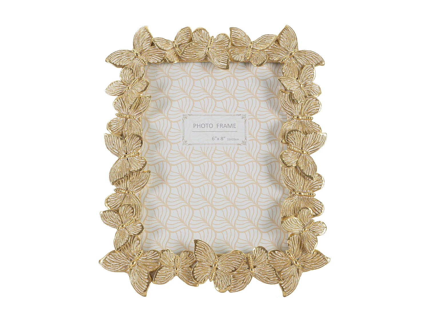 Cadre Photo Déco Papillons "Farfalle" 15x20cm Or