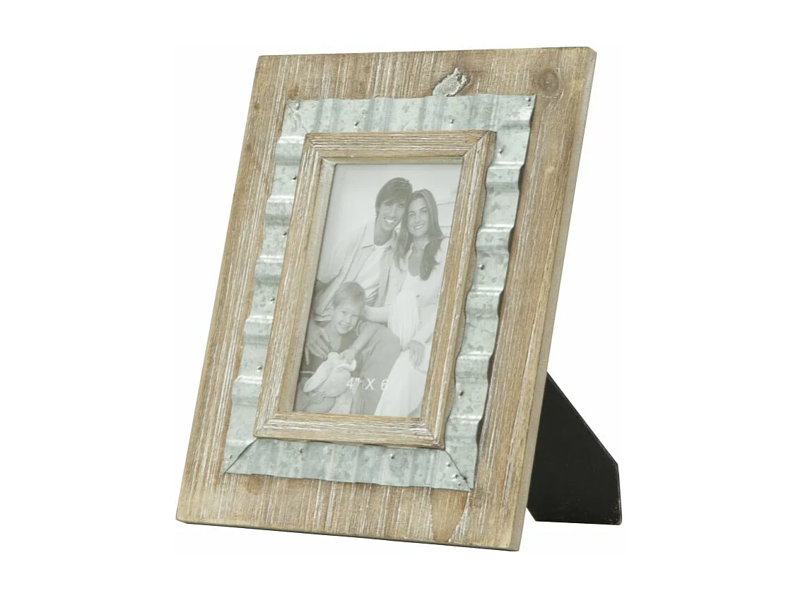 Cornice in legno e metallo marrone cm 21,5x3x26,5