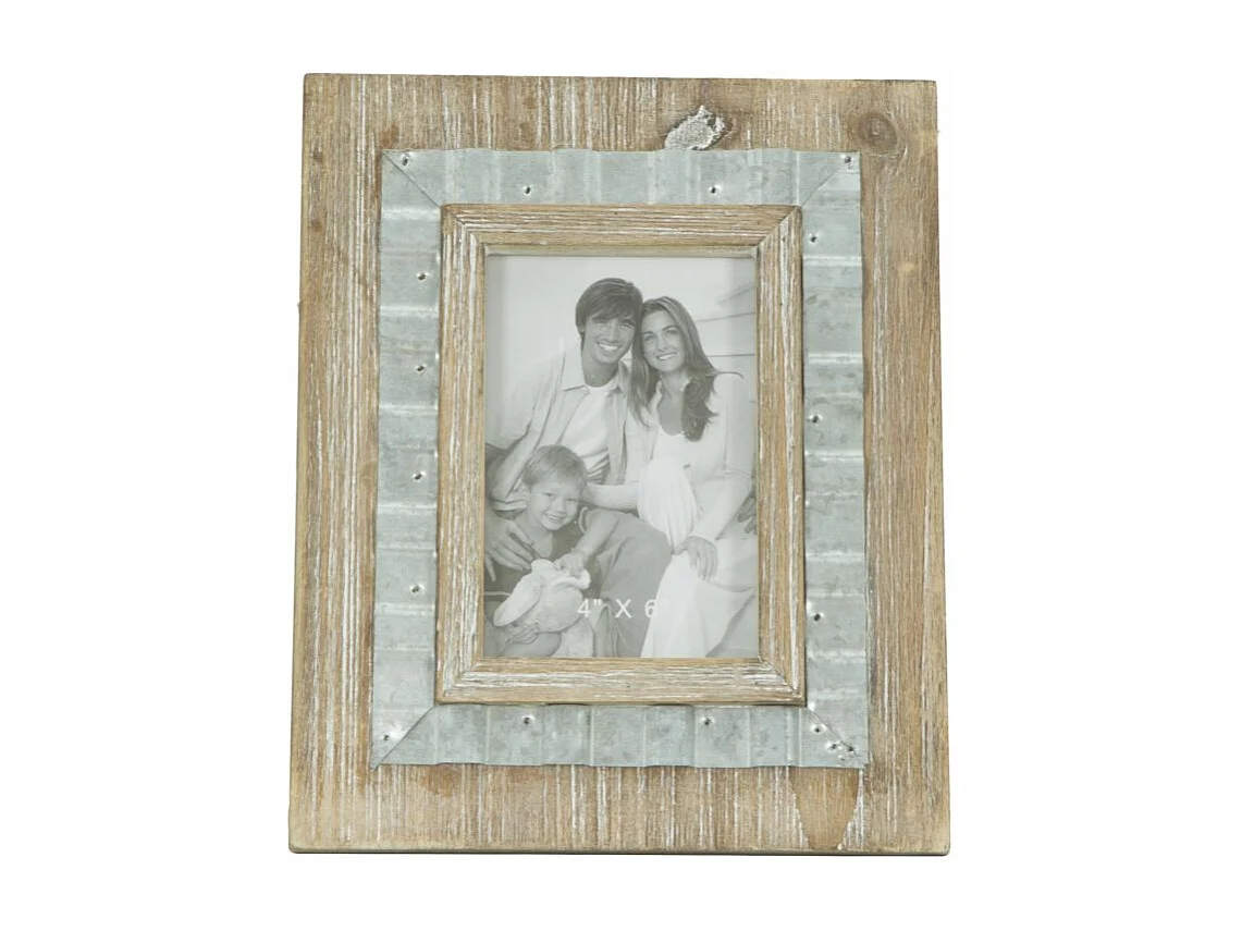 Cornice in legno e metallo marrone cm 21,5x3x26,5