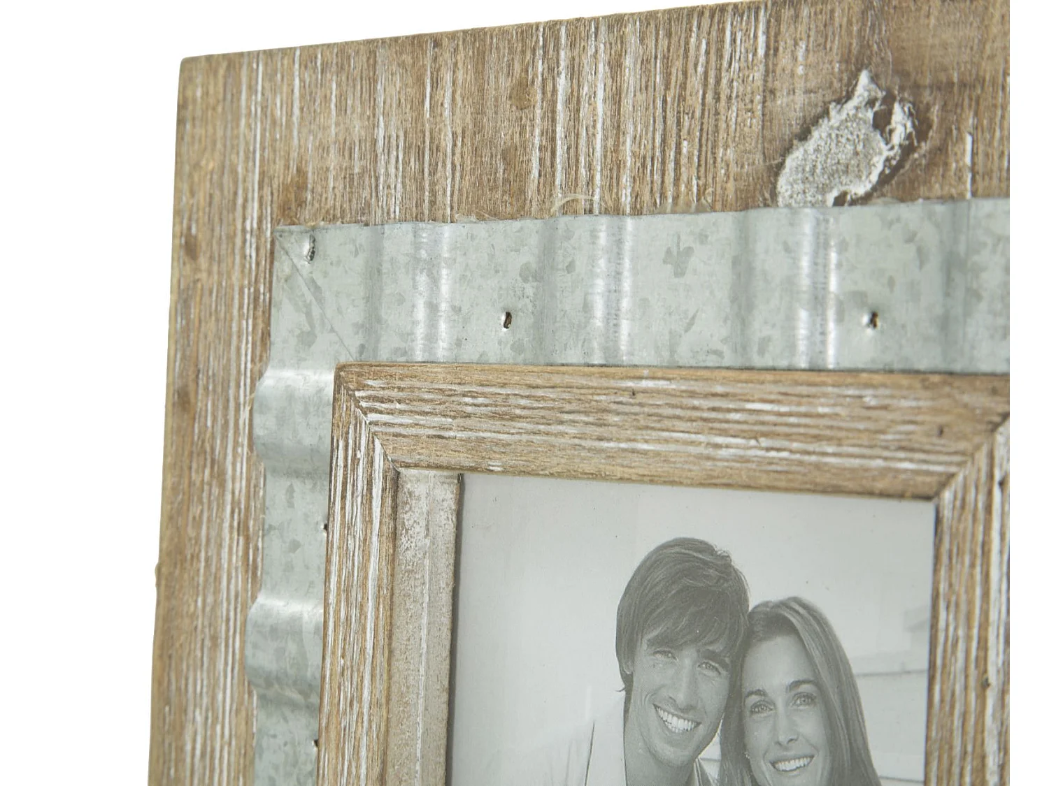 Cornice in legno e metallo marrone cm 21,5x3x26,5