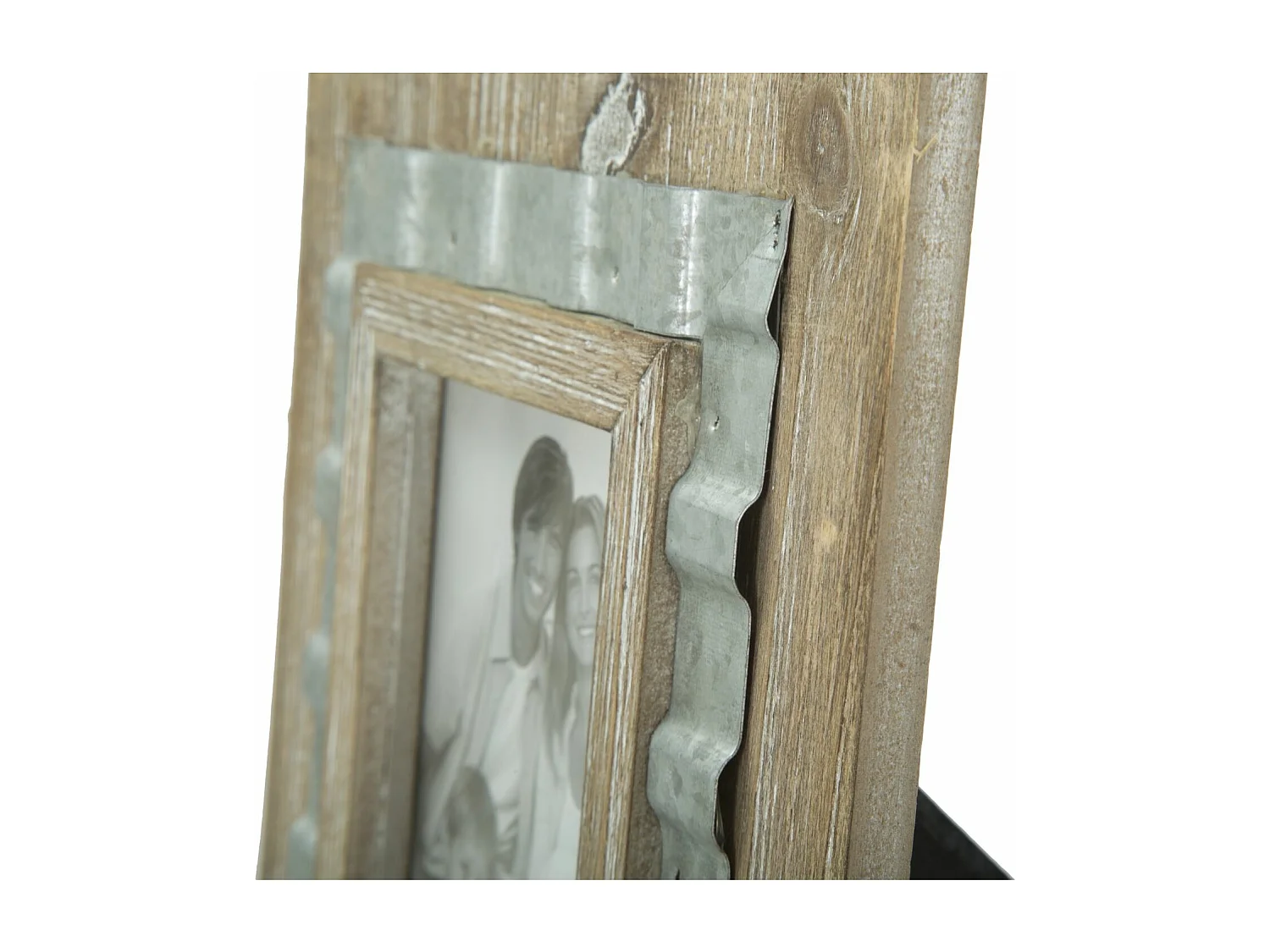 Cornice in legno e metallo marrone cm 21,5x3x26,5