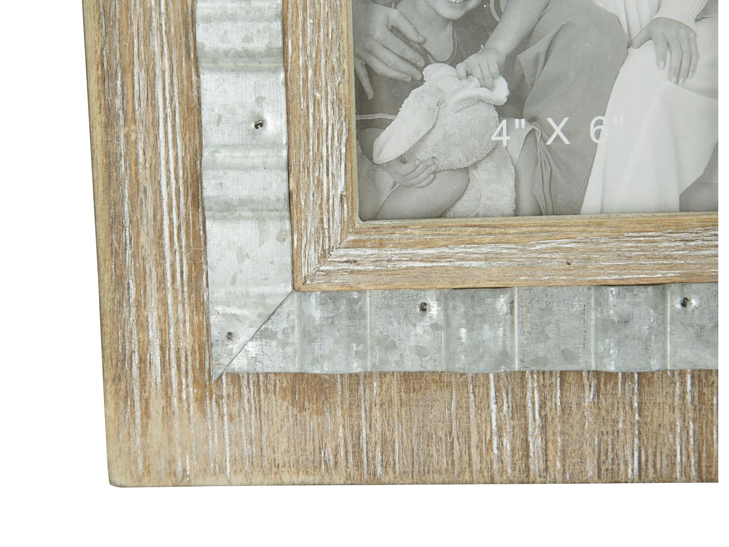 Cornice in legno e metallo marrone cm 21,5x3x26,5