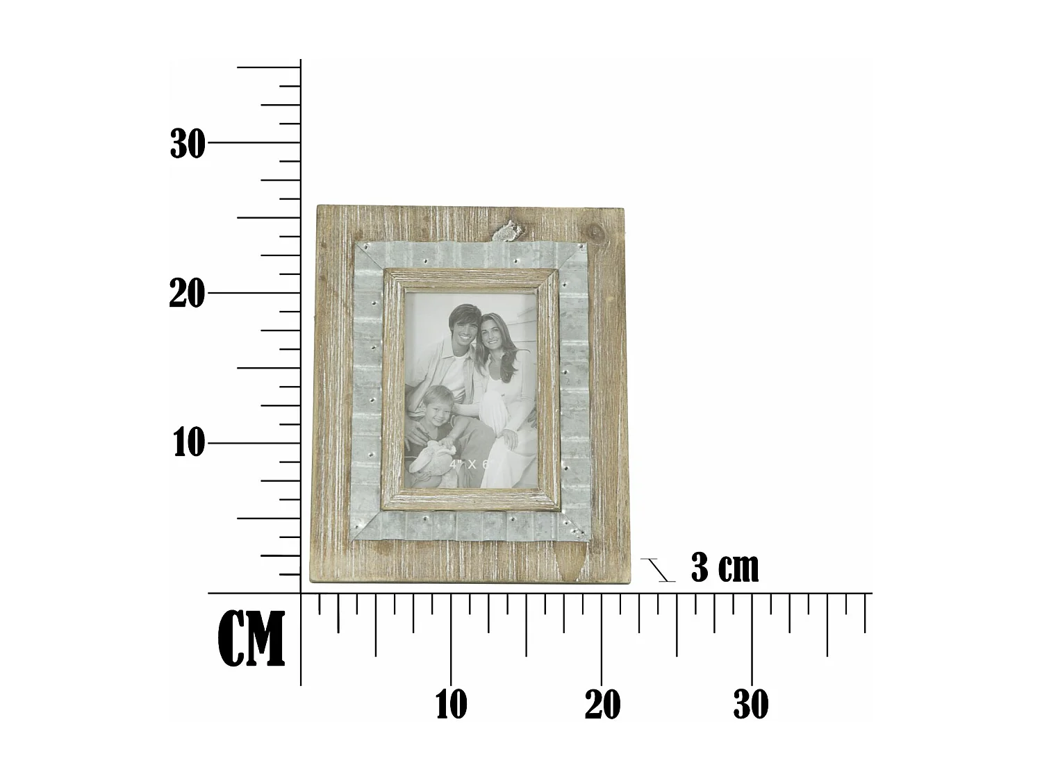 Cornice in legno e metallo marrone cm 21,5x3x26,5