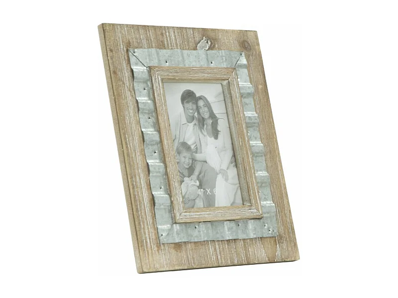 Cornice in legno e metallo marrone cm 21,5x3x26,5