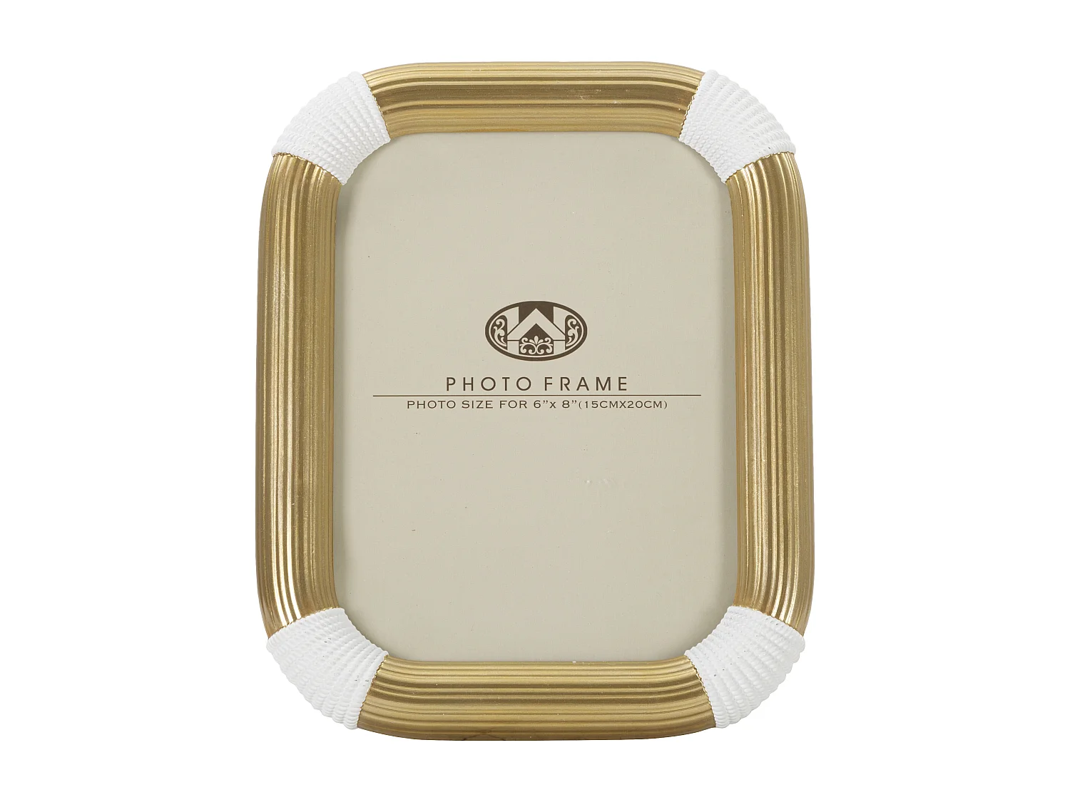 Cornice in resina dorata e bianca cm 20x2,5x25