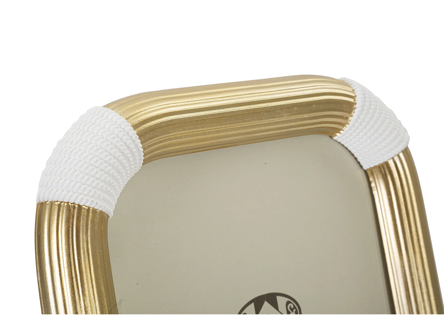 Cornice in resina dorata e bianca cm 20x2,5x25